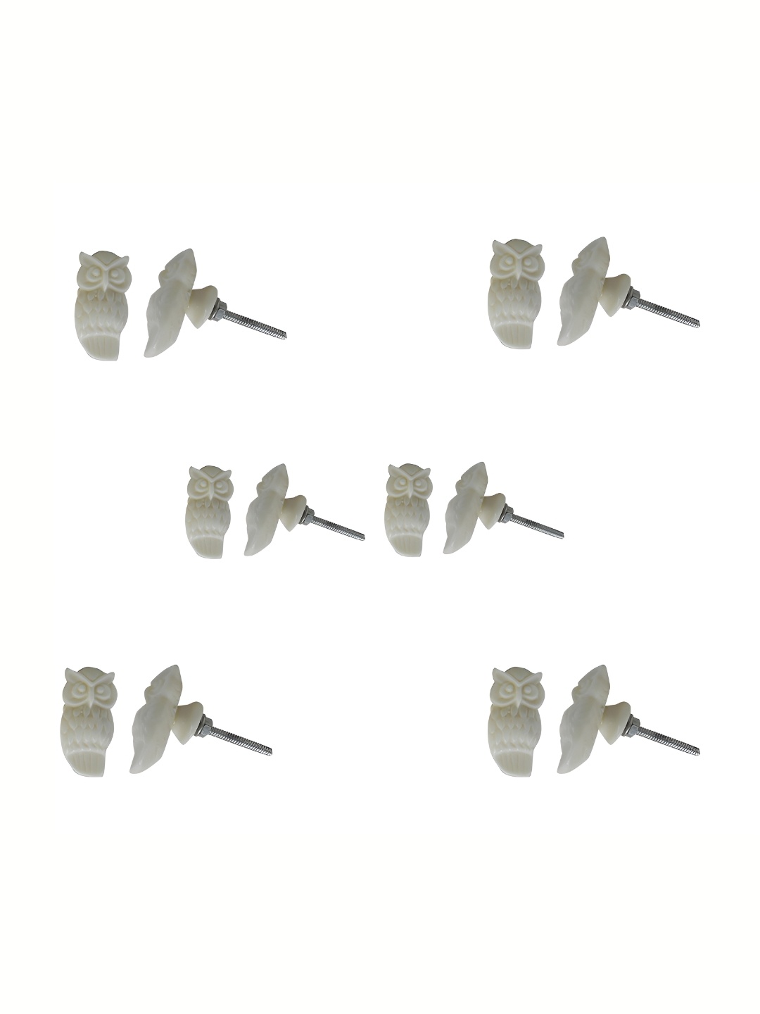 

Indianshelf 6-Pcs Cream-Color Glossy Resin Knobs