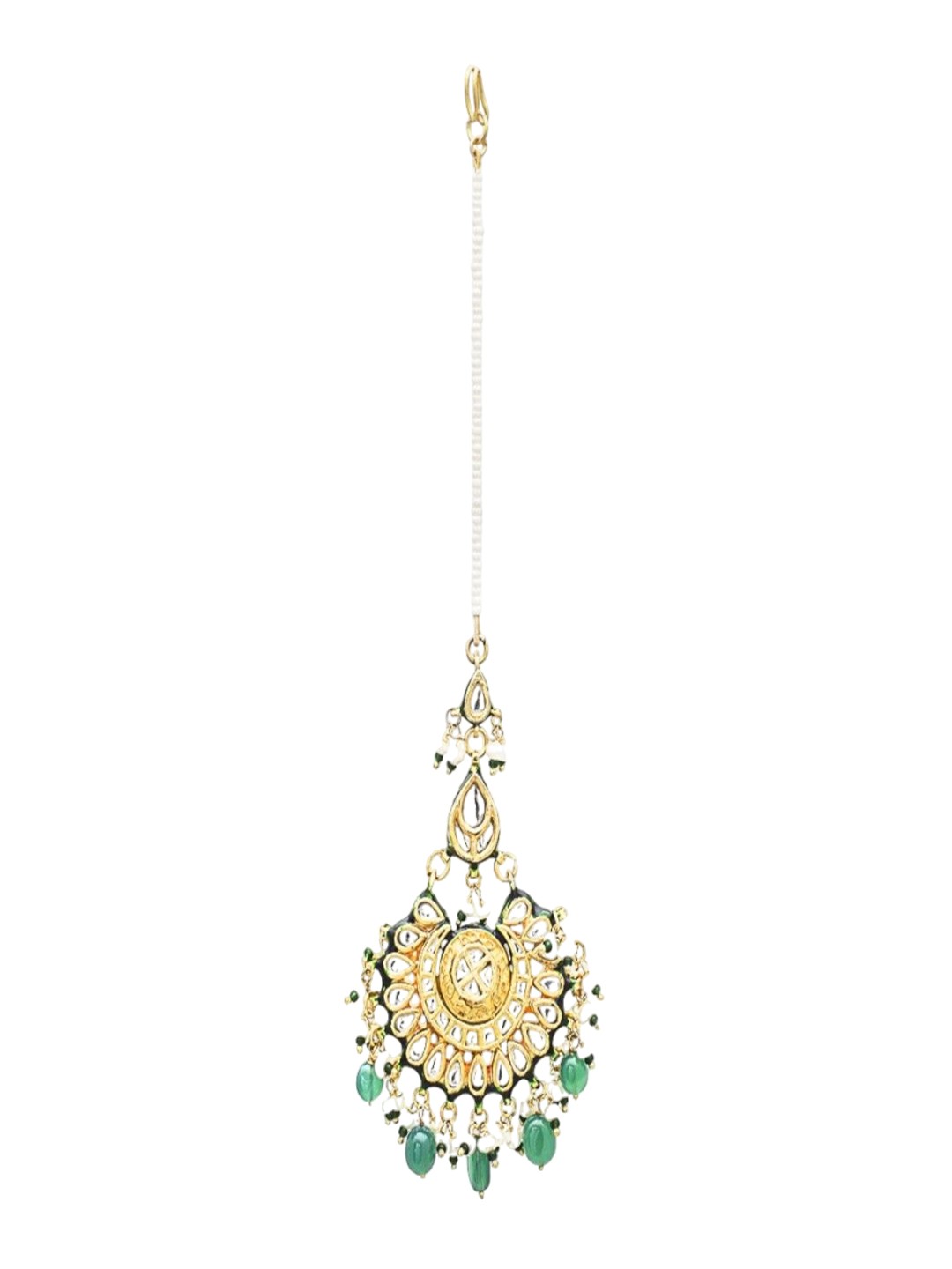 

Vivinia by Vidhi Gold-Plated Kundan Studded Maang Tikka Head Jewellery