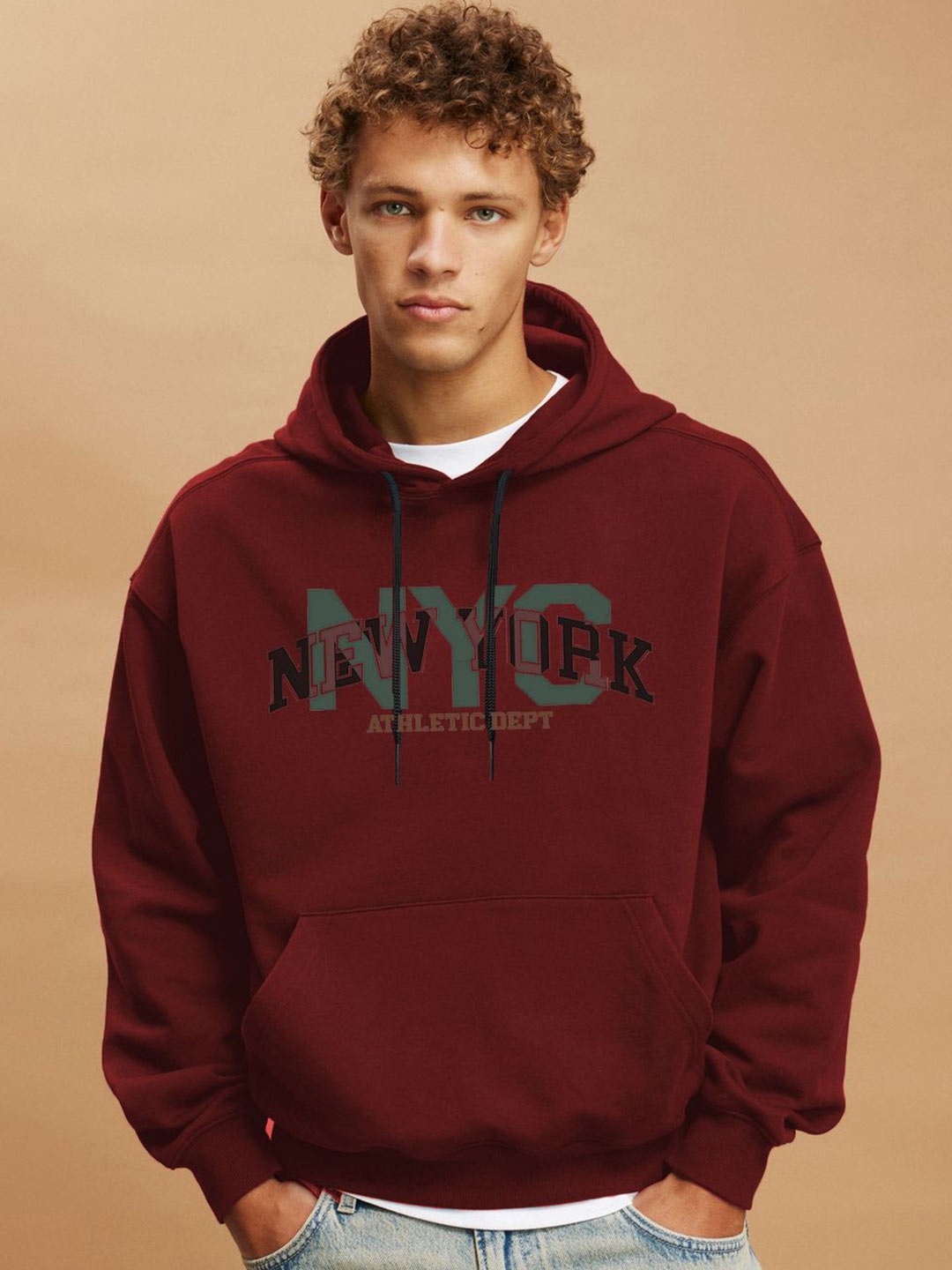 

CLAFOUTIS Men Hooded Sweatshirt, Maroon