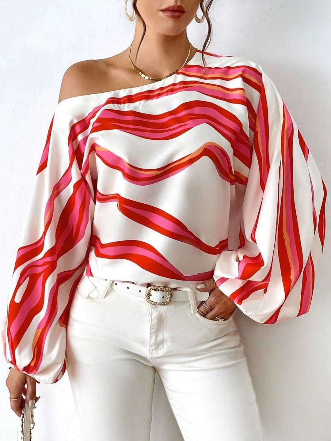 

StyleCast One Shoulder Top, Red