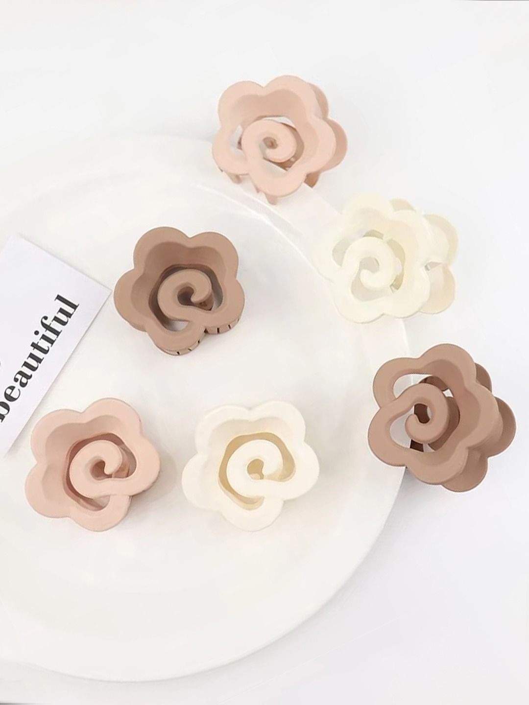 

KRENOZ Women Set of 6 Claw Clip, Rose