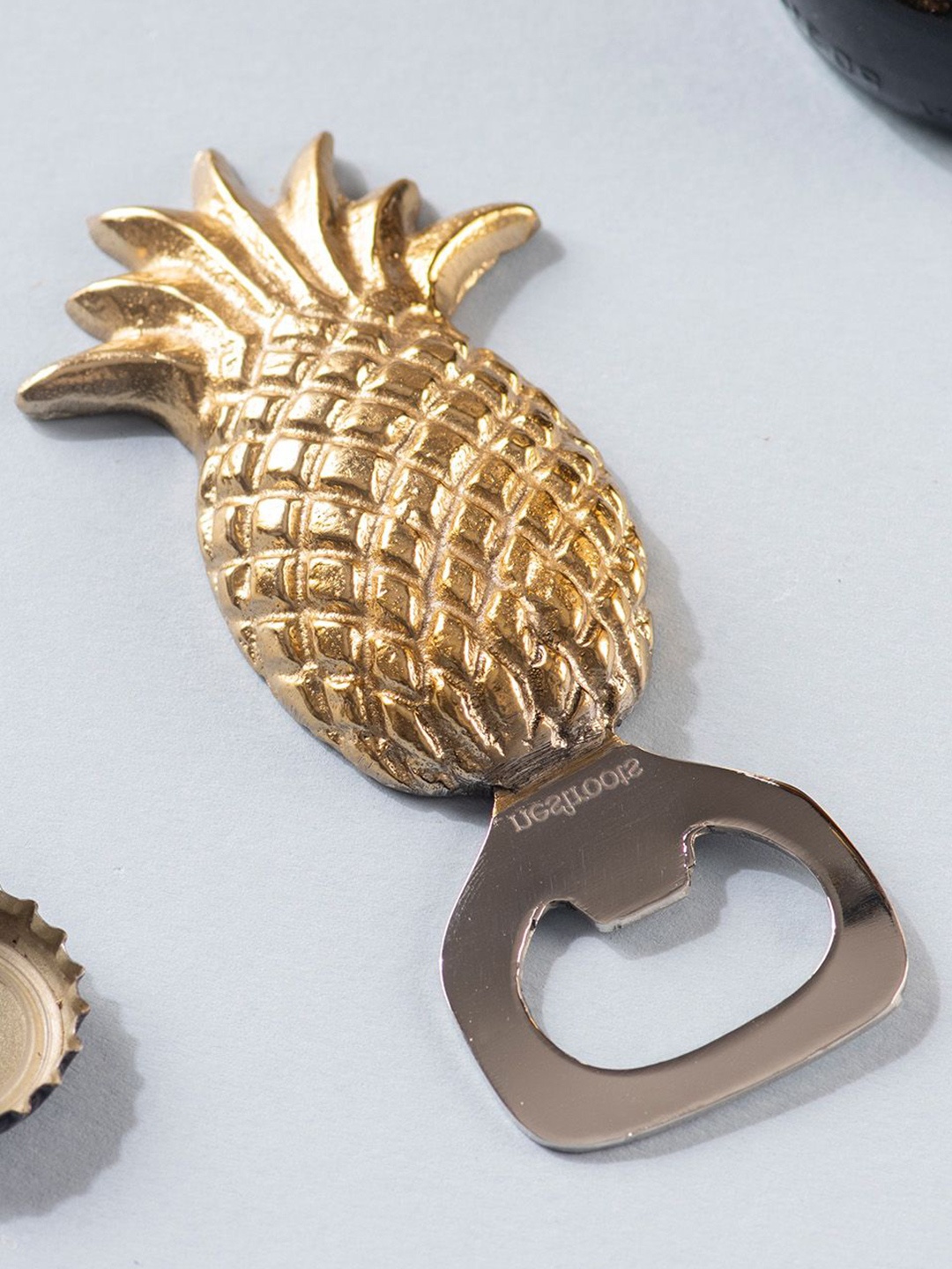 

nestroots Stainless Steel Pineapple Pattern Bottle Opener, Gold