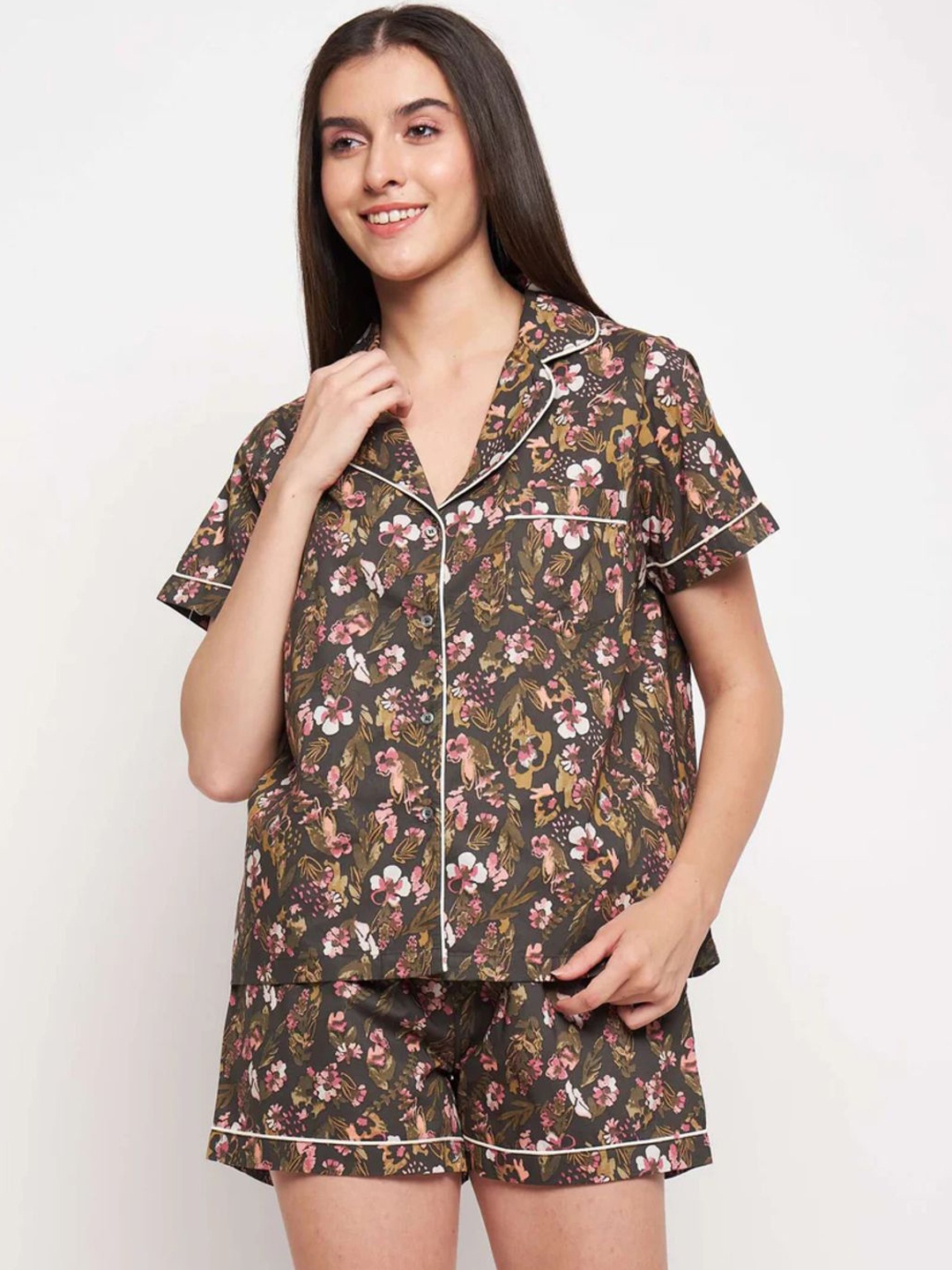 

Antimony Women Printed Night suit, Brown