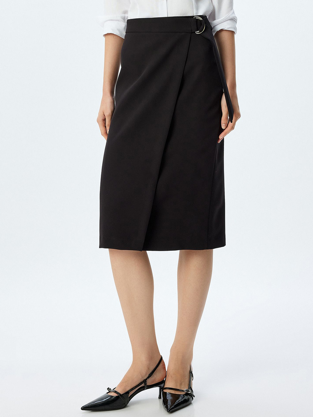 

Koton A-Line Knee Length Skirt, Black