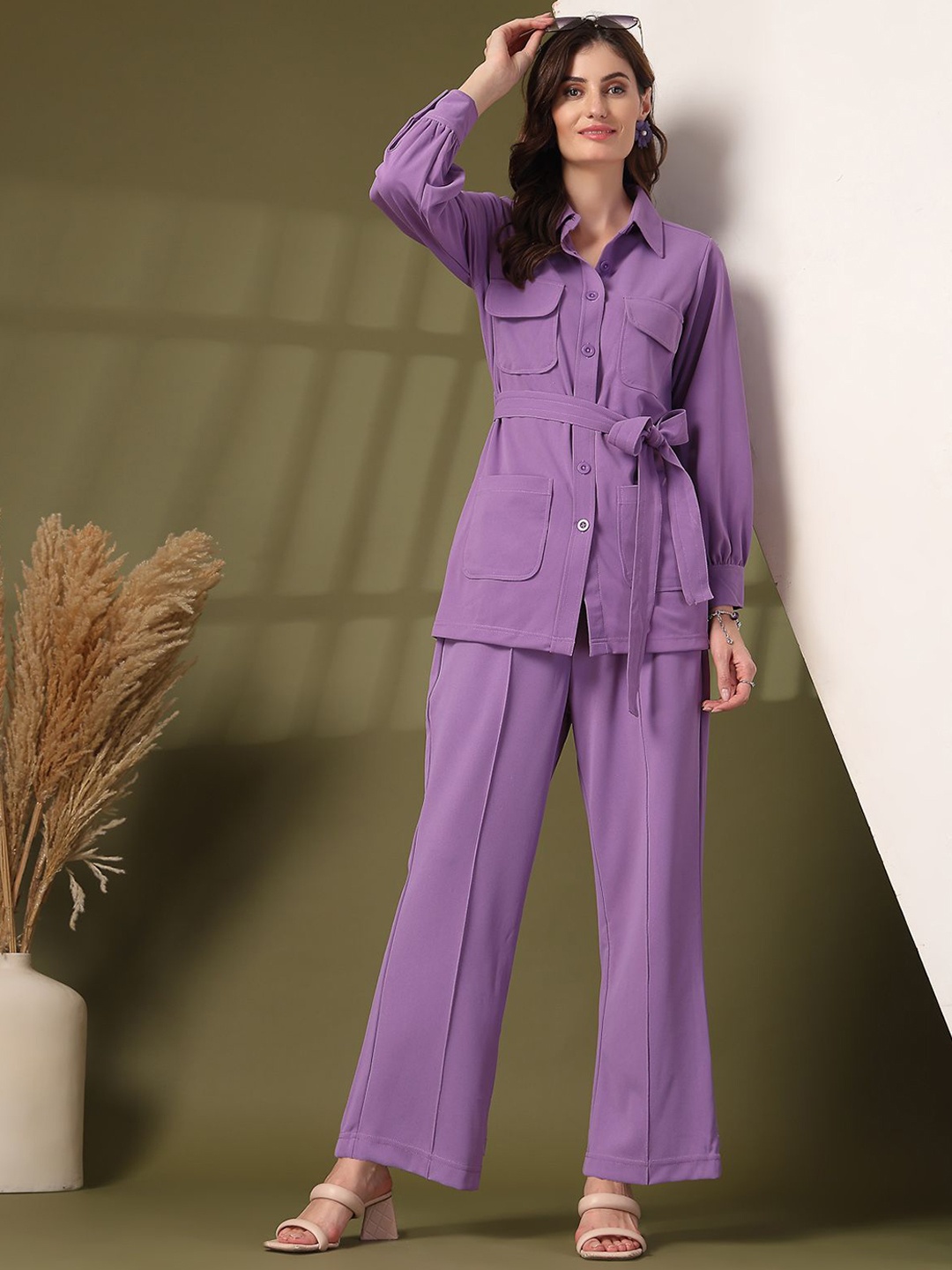 

plusS Shirt With Trousers Co-Ords, Lavender