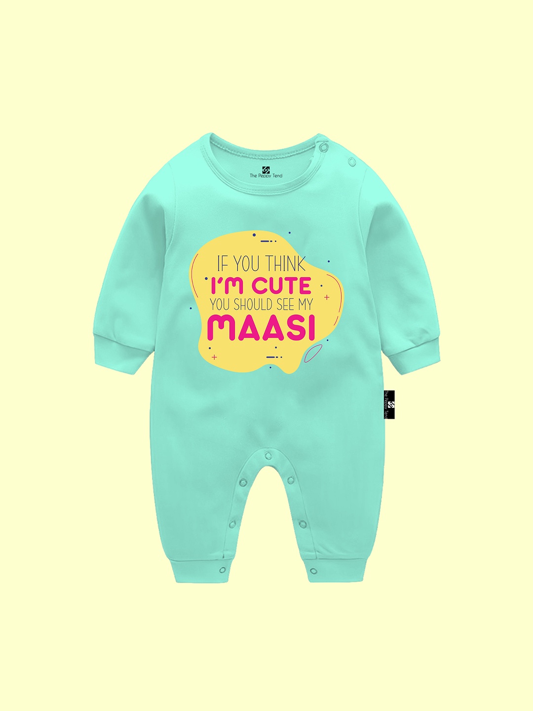 

The Peppy Tend Infants Unisex Printed Pure Cotton Rompers, Sea green