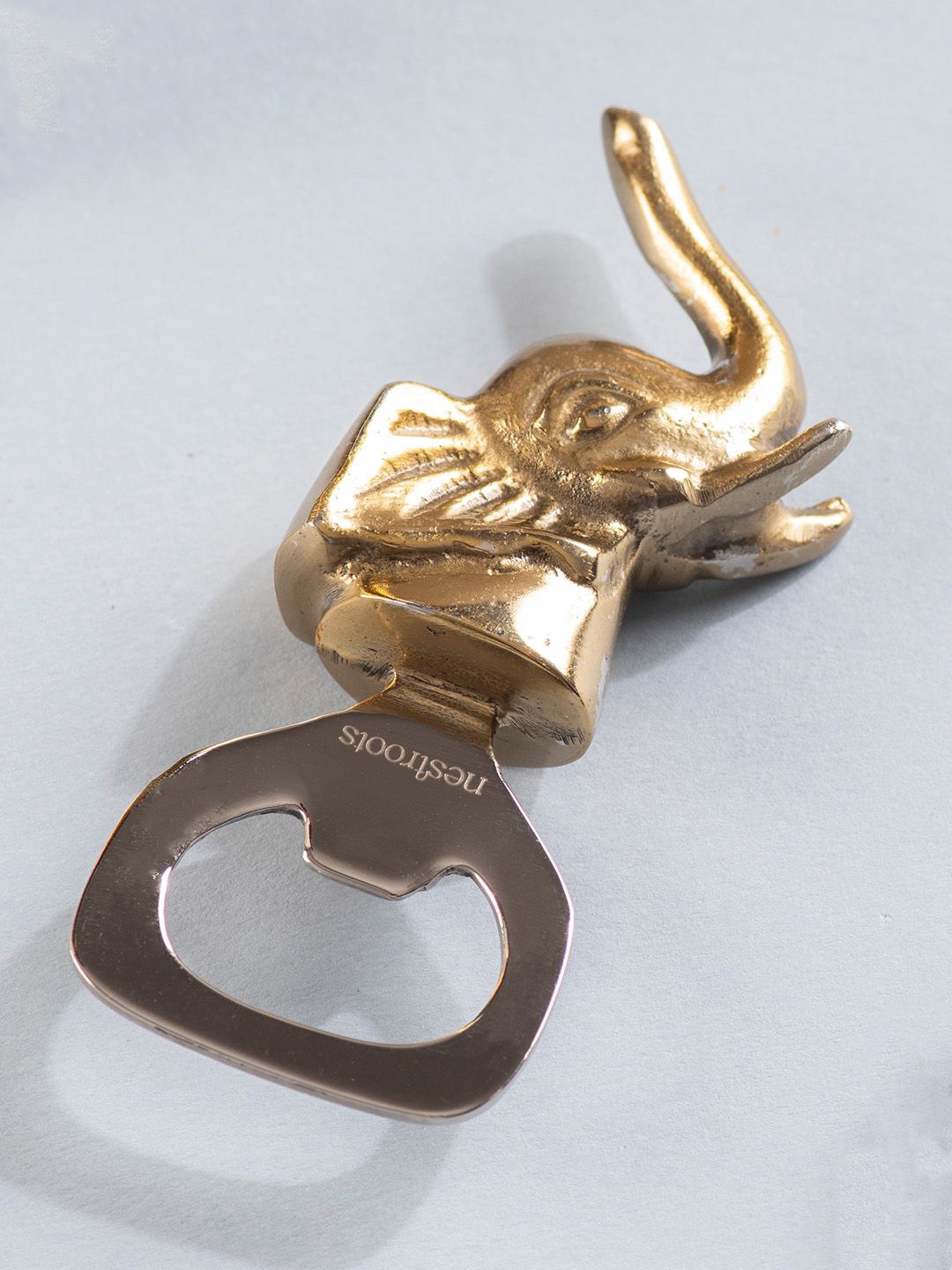 

nestroots Stainless Steel Elephant Design Bottle Opener, Gold