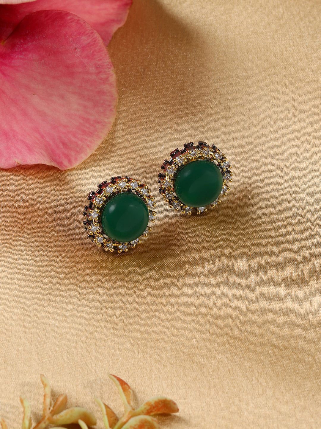 

RITU SINGH Contemporary Studs Earrings, Green