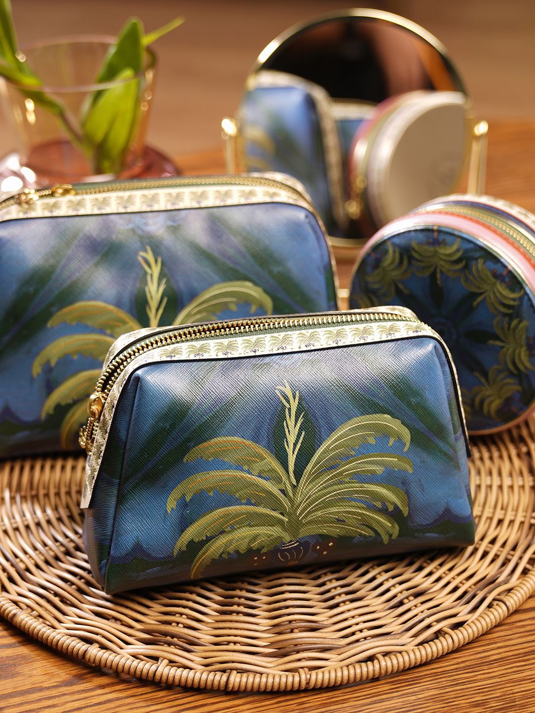 

Pure Home and Living Other Prints Vanity Bag Travel Accessory, Blue