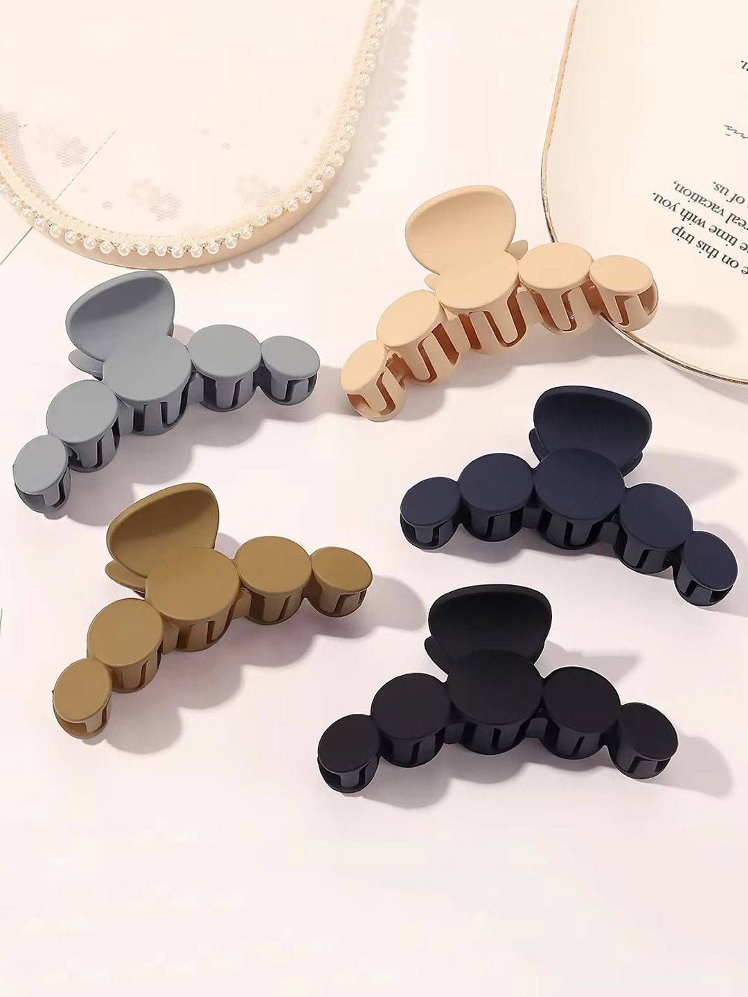 

KRENOZ Women Set of 5 Claw Clip, Grey