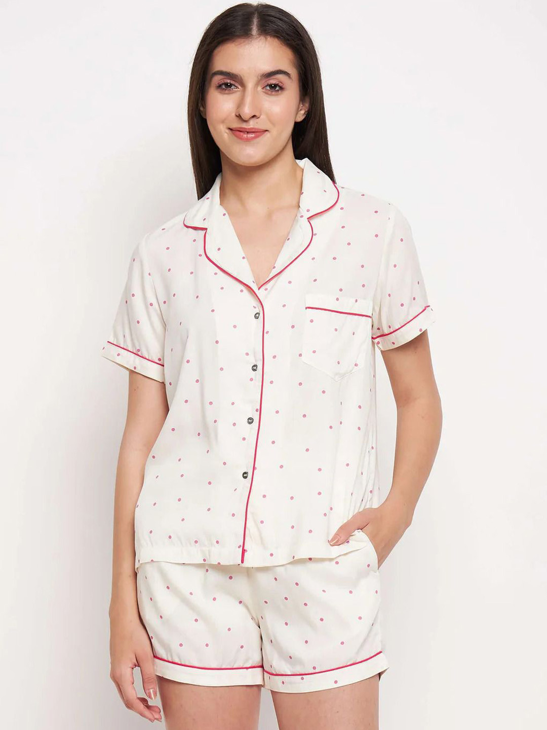 

Antimony Women Printed Night suit, White