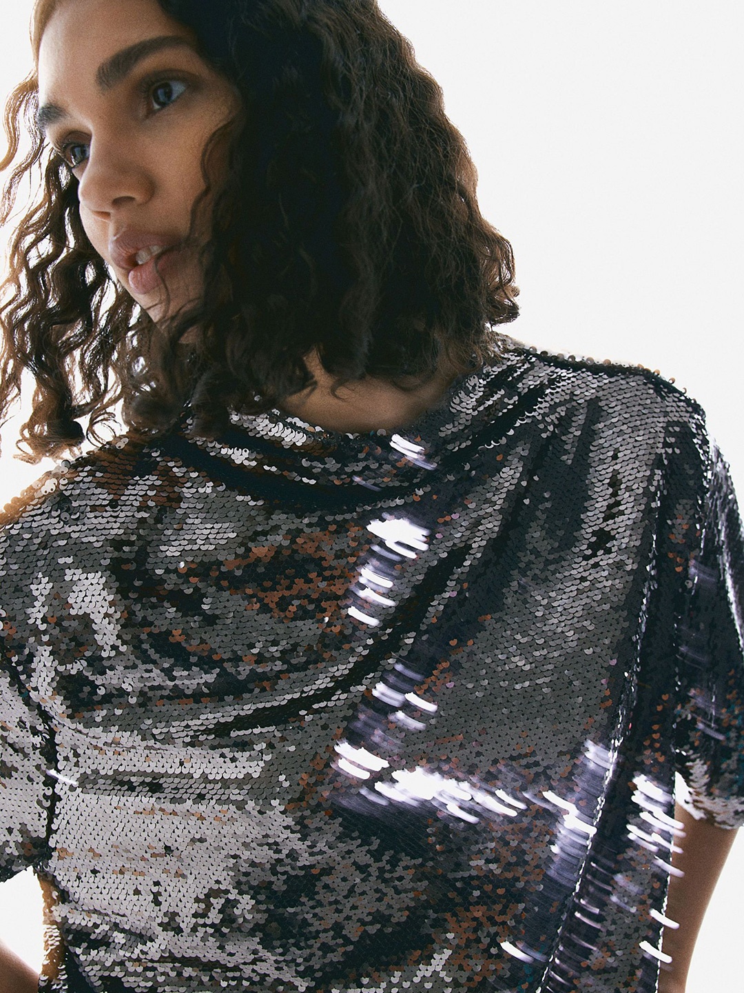 

H&M Sequined Tops, Grey