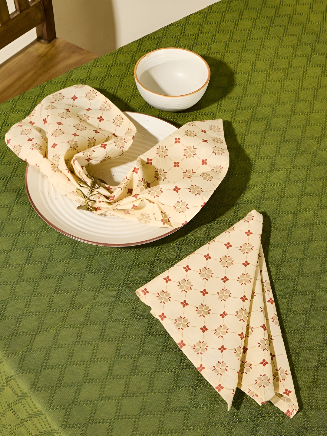 

Fabindia Taamisra 6-Pcs Yellow & Red Printed Cotton Table Napkins