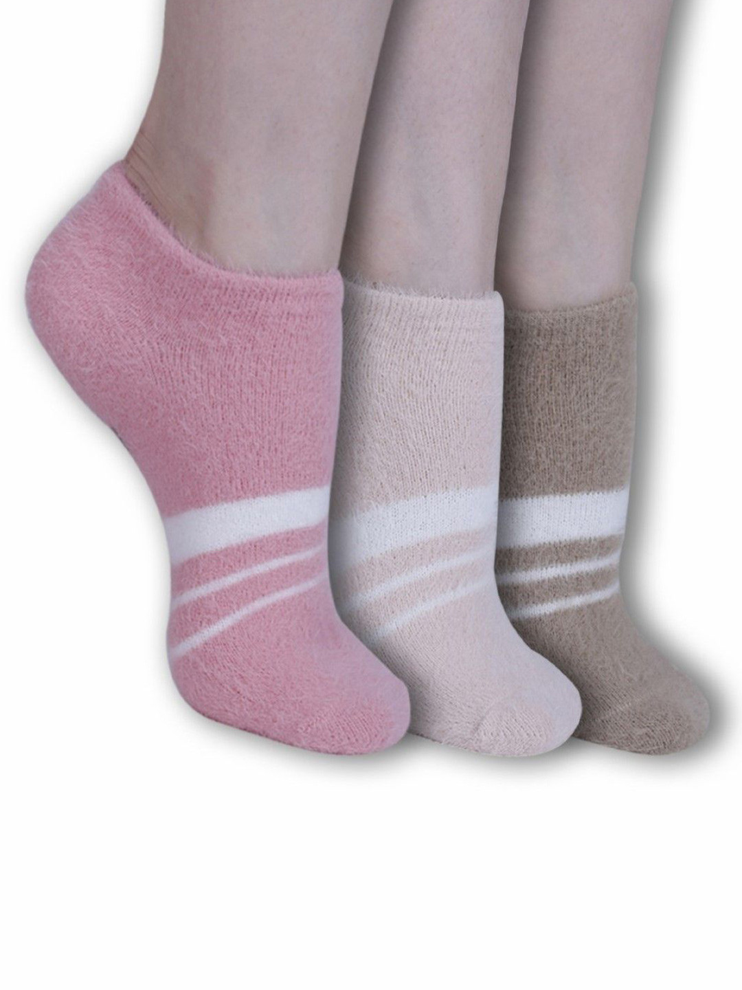 

Dollar Women Pack Of 3 Striped Ankle-Length Cotton Socks, Pink
