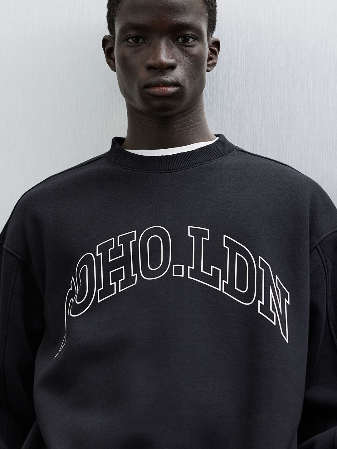 

H&M Embroidered Sweatshirt, Black