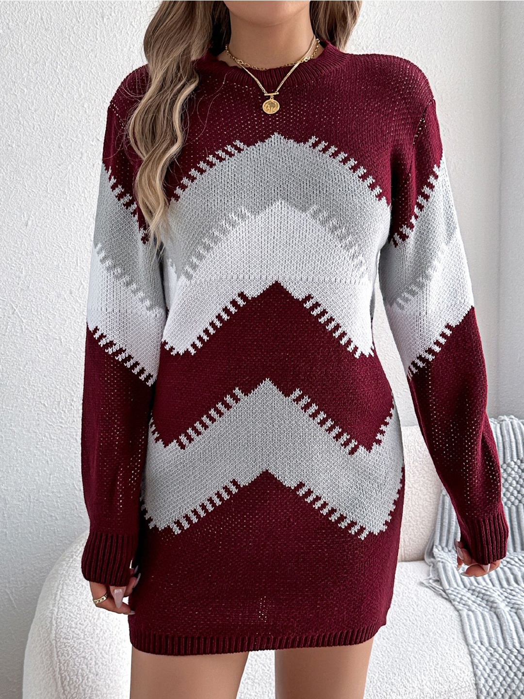 

StyleCast x Revolte Print Bodycon Mini Dress, Maroon