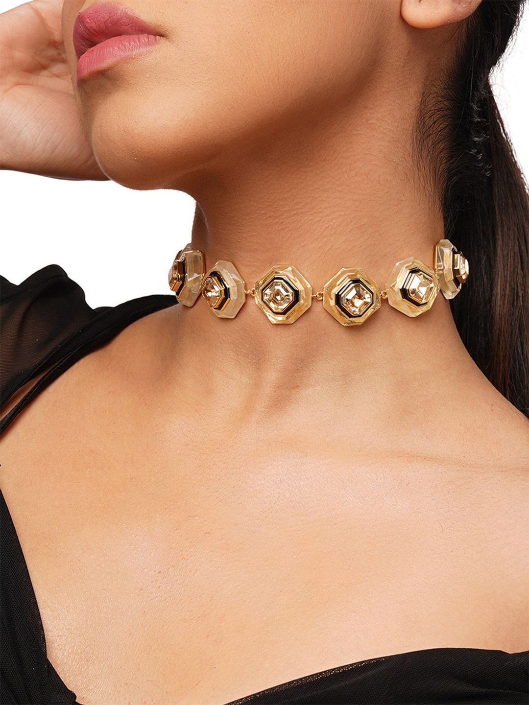 

Isharya Brass Gold-Plated Choker Necklace