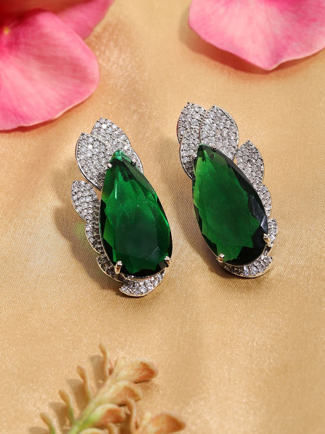 

RITU SINGH Contemporary Drop Earrings, Green