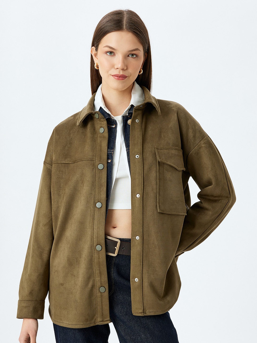 

Koton Women Opaque Casual Shirt, Khaki