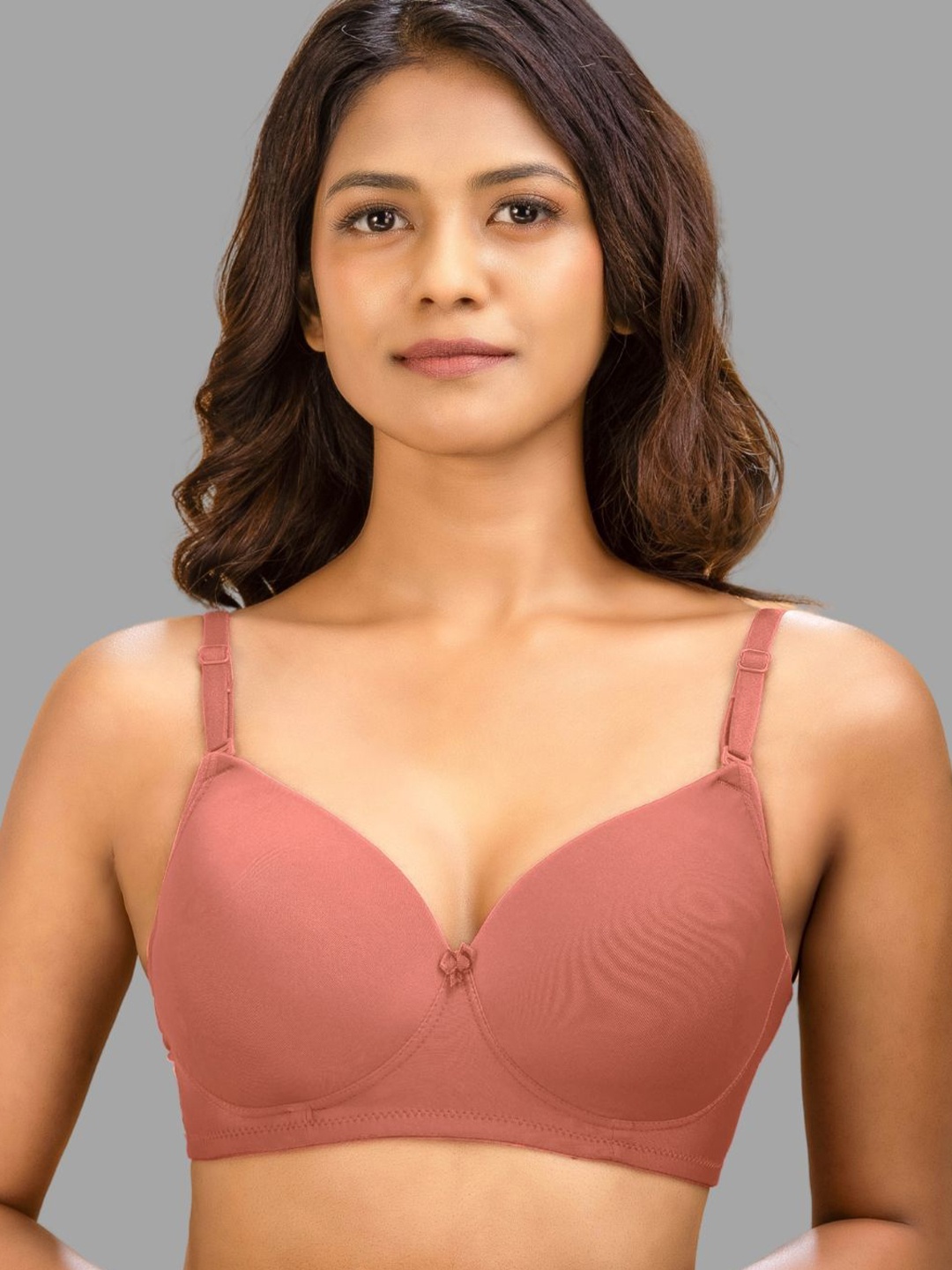 

BRIDA LADIES INNERWEAR Bra Full Coverage Lightly Padded, Peach