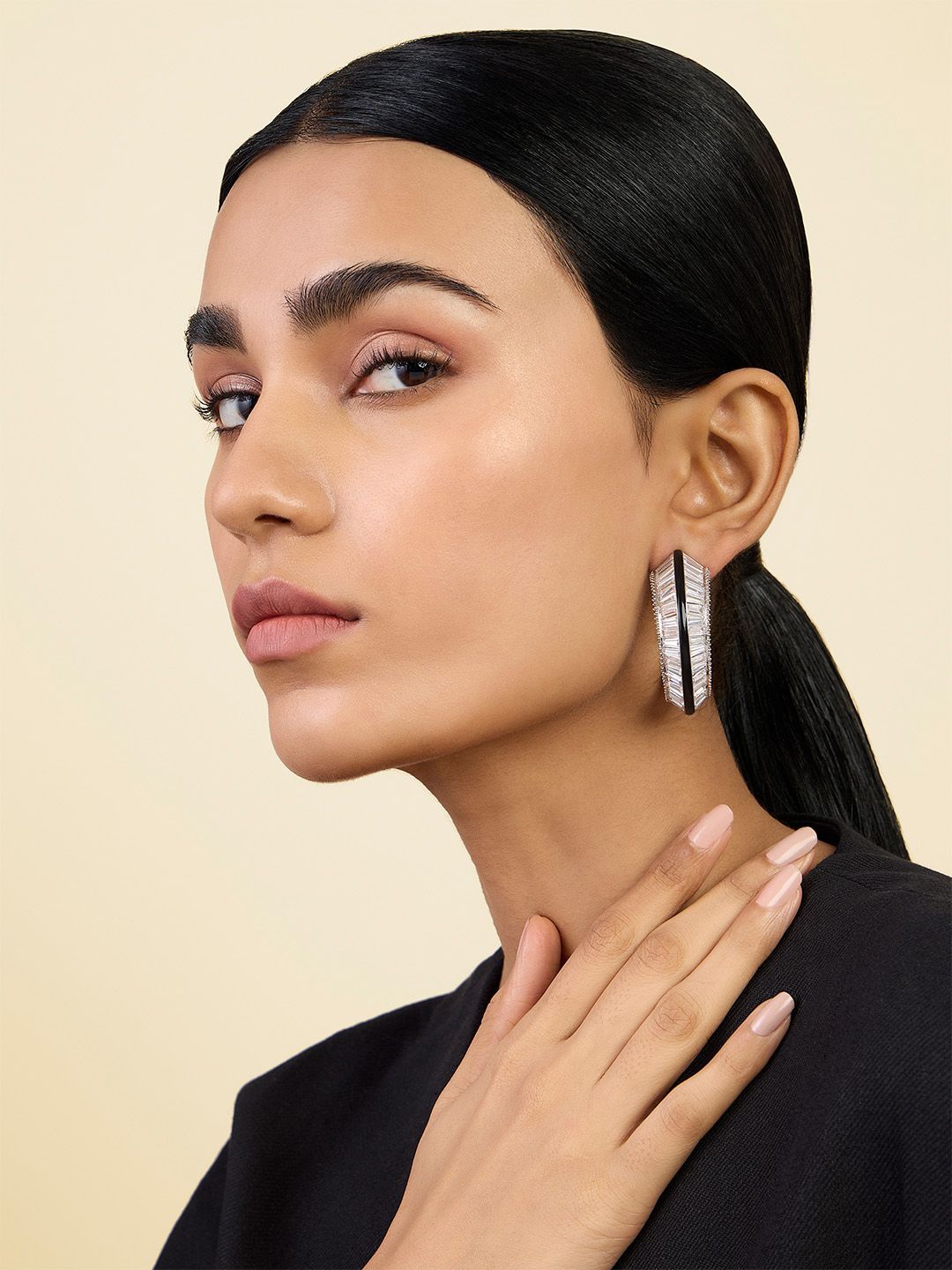 

Isharya Contemporary Hoop Earrings, Silver