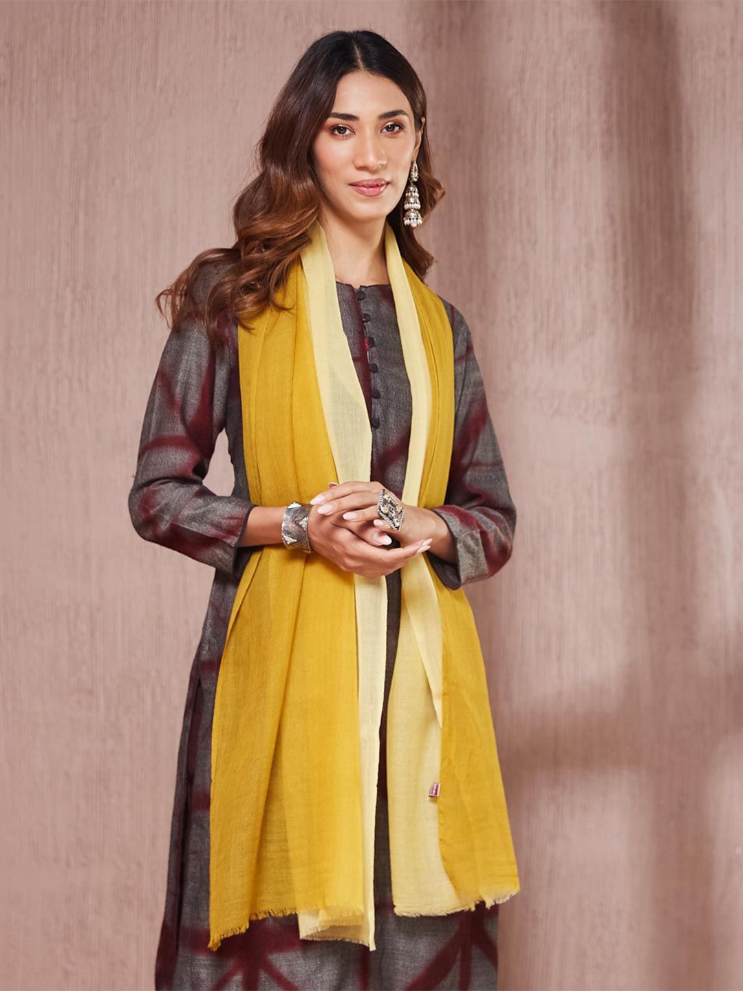 

Fabindia Women Ombre Stole, Mustard