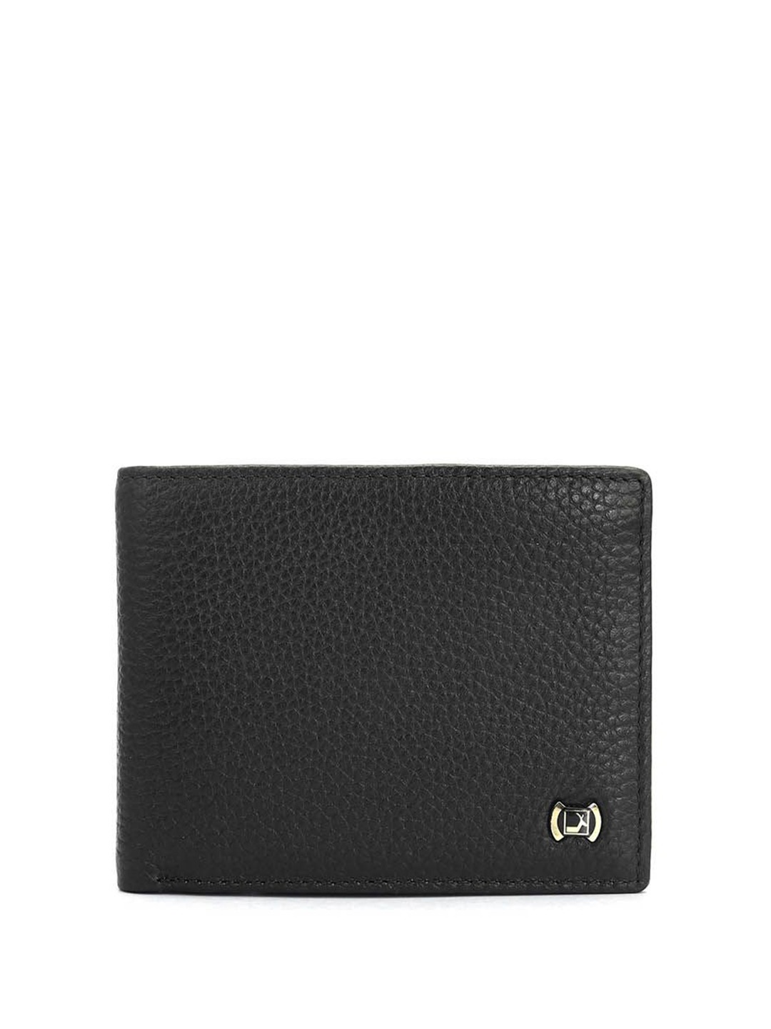 

Da Milano Men Textured Leather Two Fold Wallet, Black