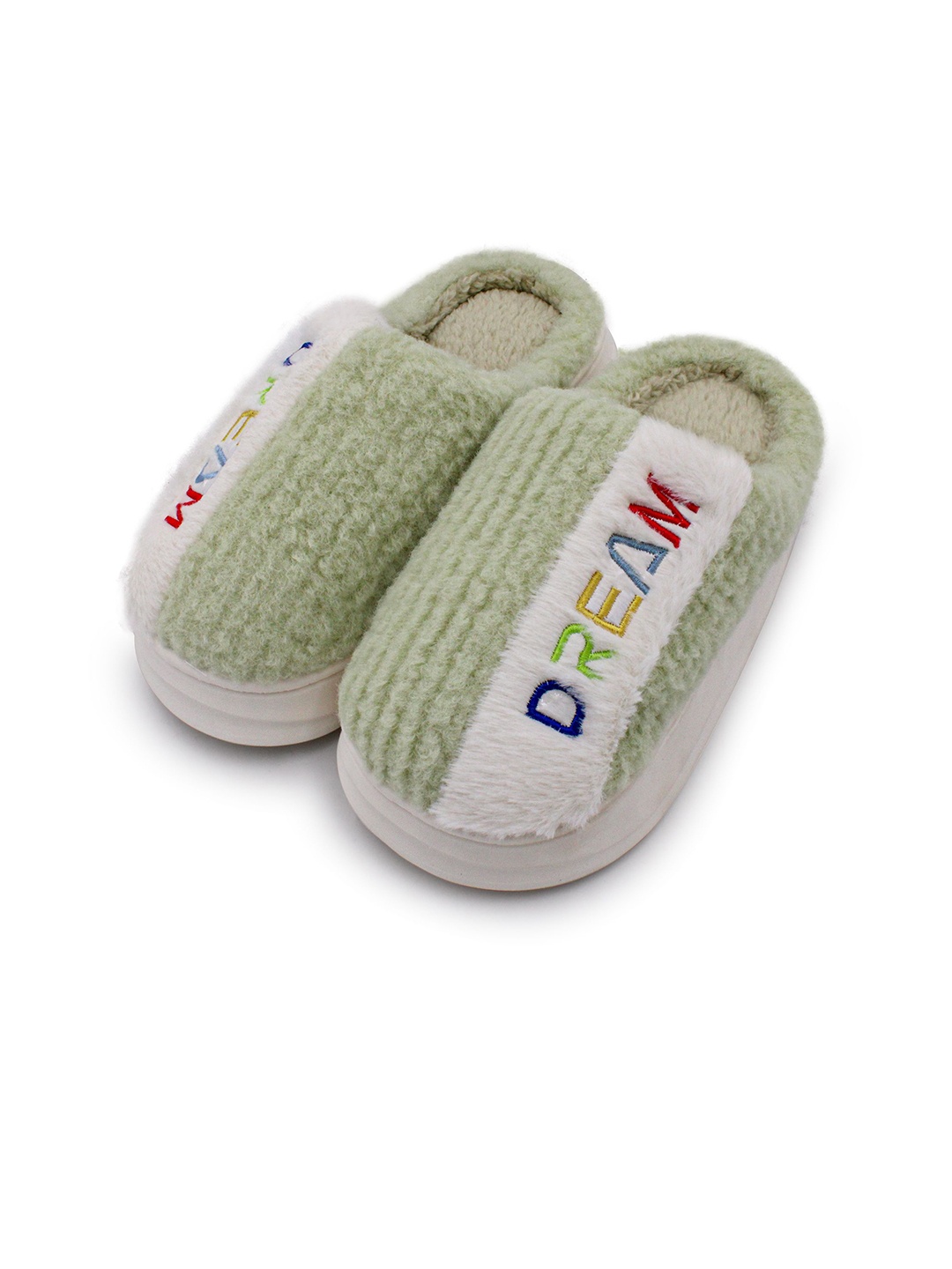 

JENNA Women Embellished Room Slippers, Green