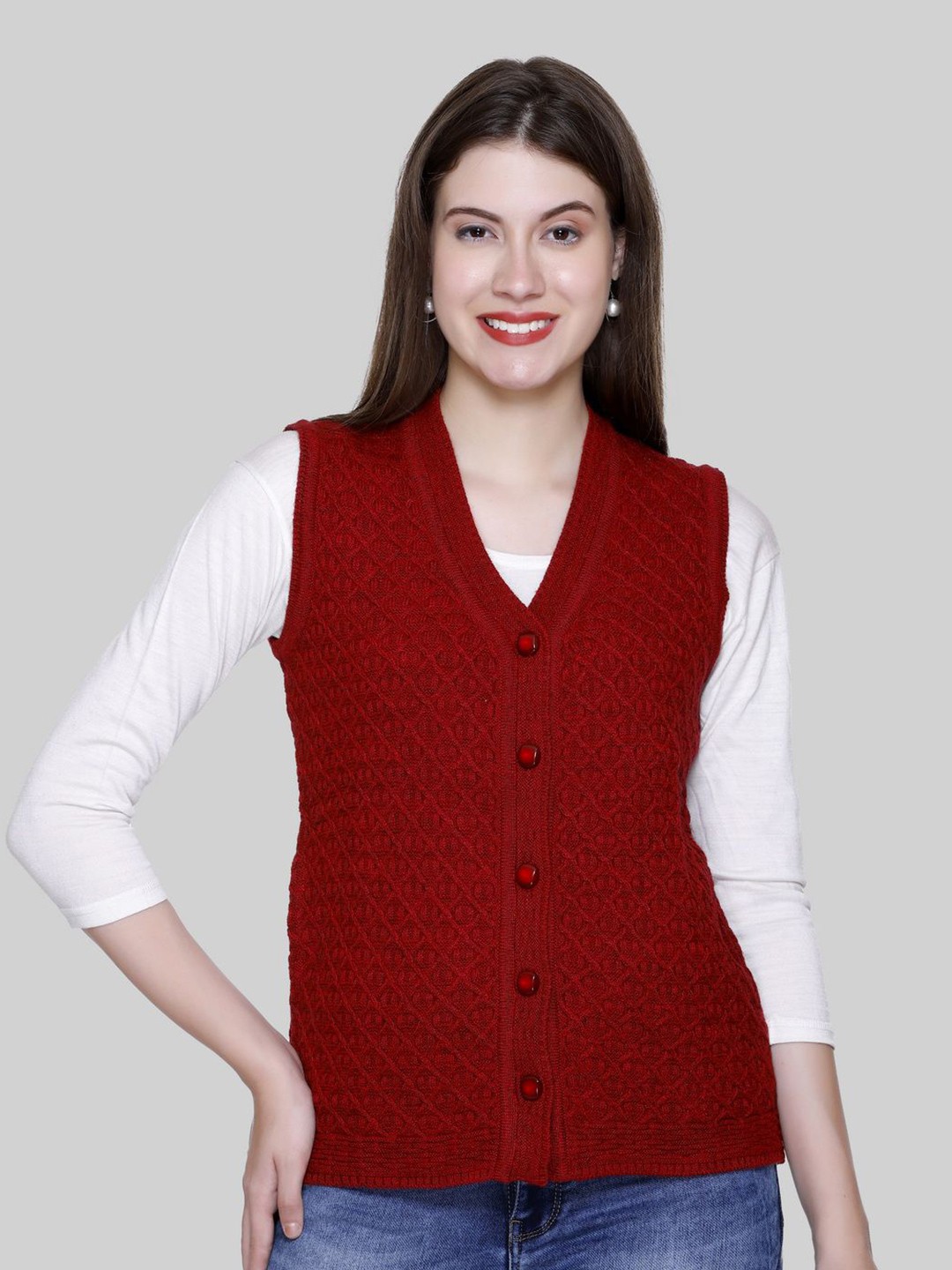 

Pampara Women Cardigan, Maroon