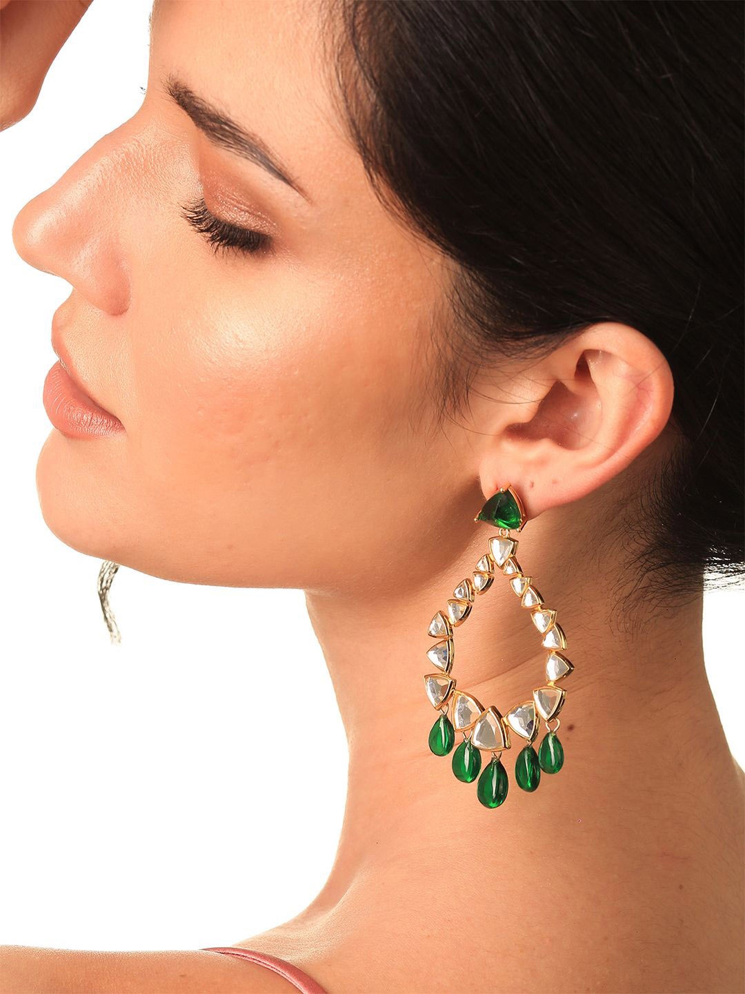 

Isharya Contemporary Drop Earrings, Green