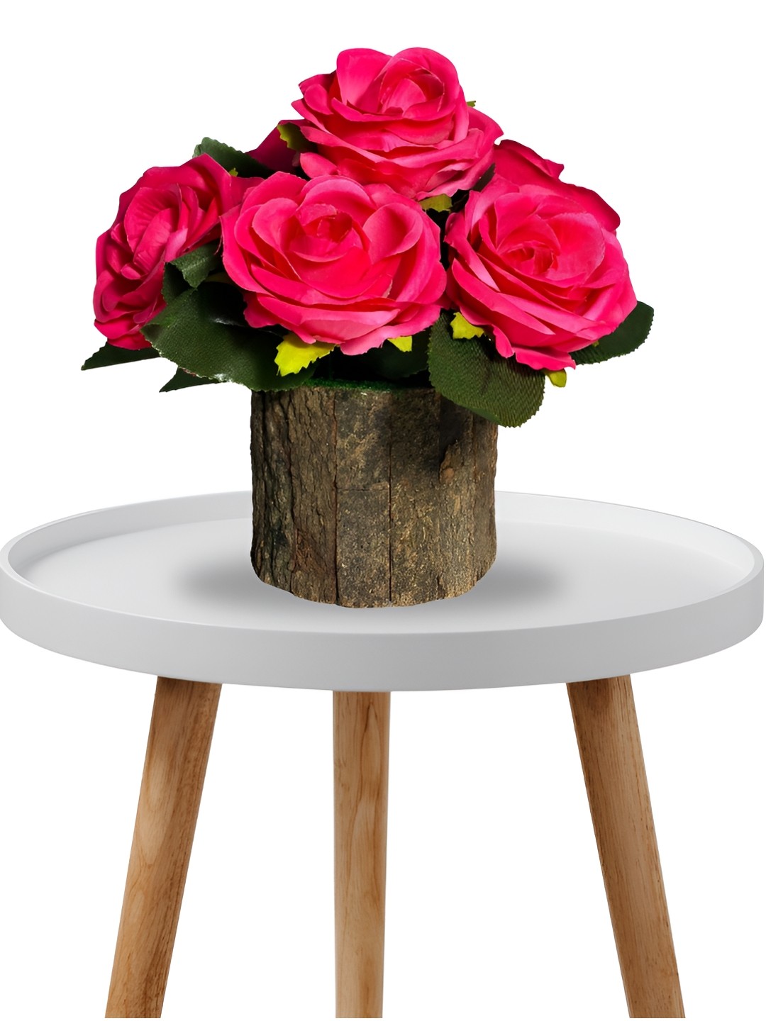 

Dekorly Magenta 1 Pieces Rose Artificial Flower With Pot