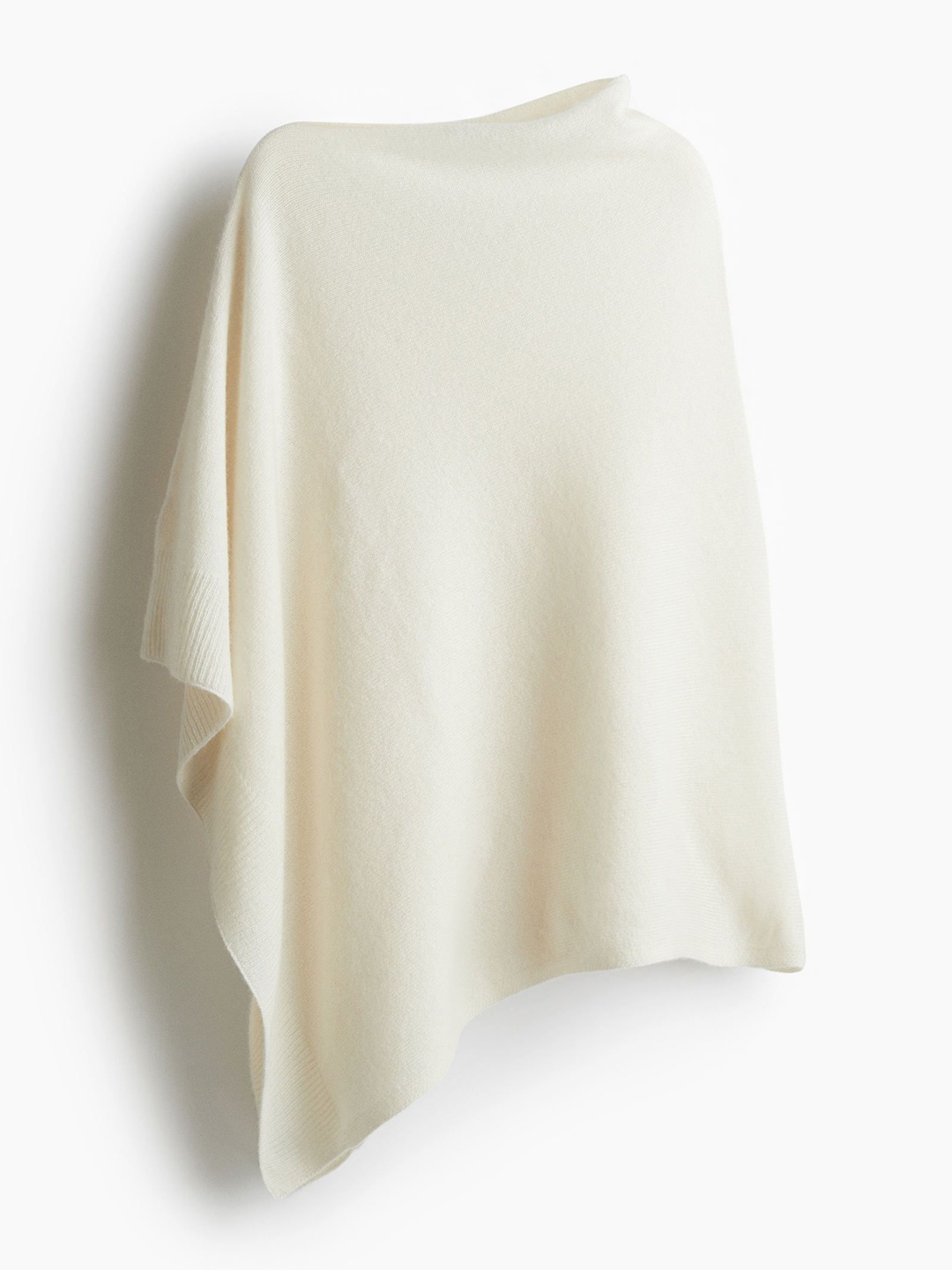 

H&M Fine-Knit Cashmere-Blend Poncho, White