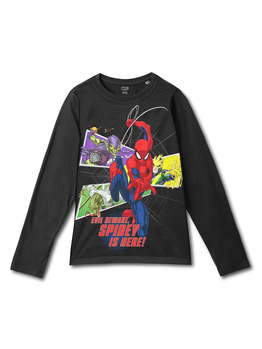 

Wear Your Mind Boys Printed Applique T-shirt, Black