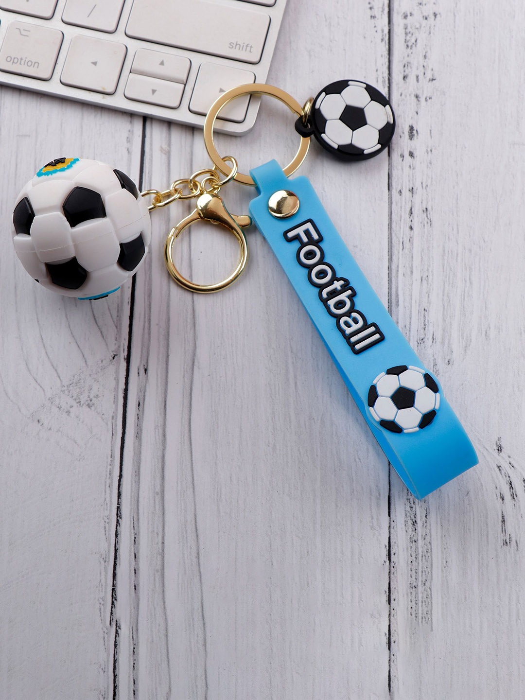 

Archies Printed Football Key chain, White