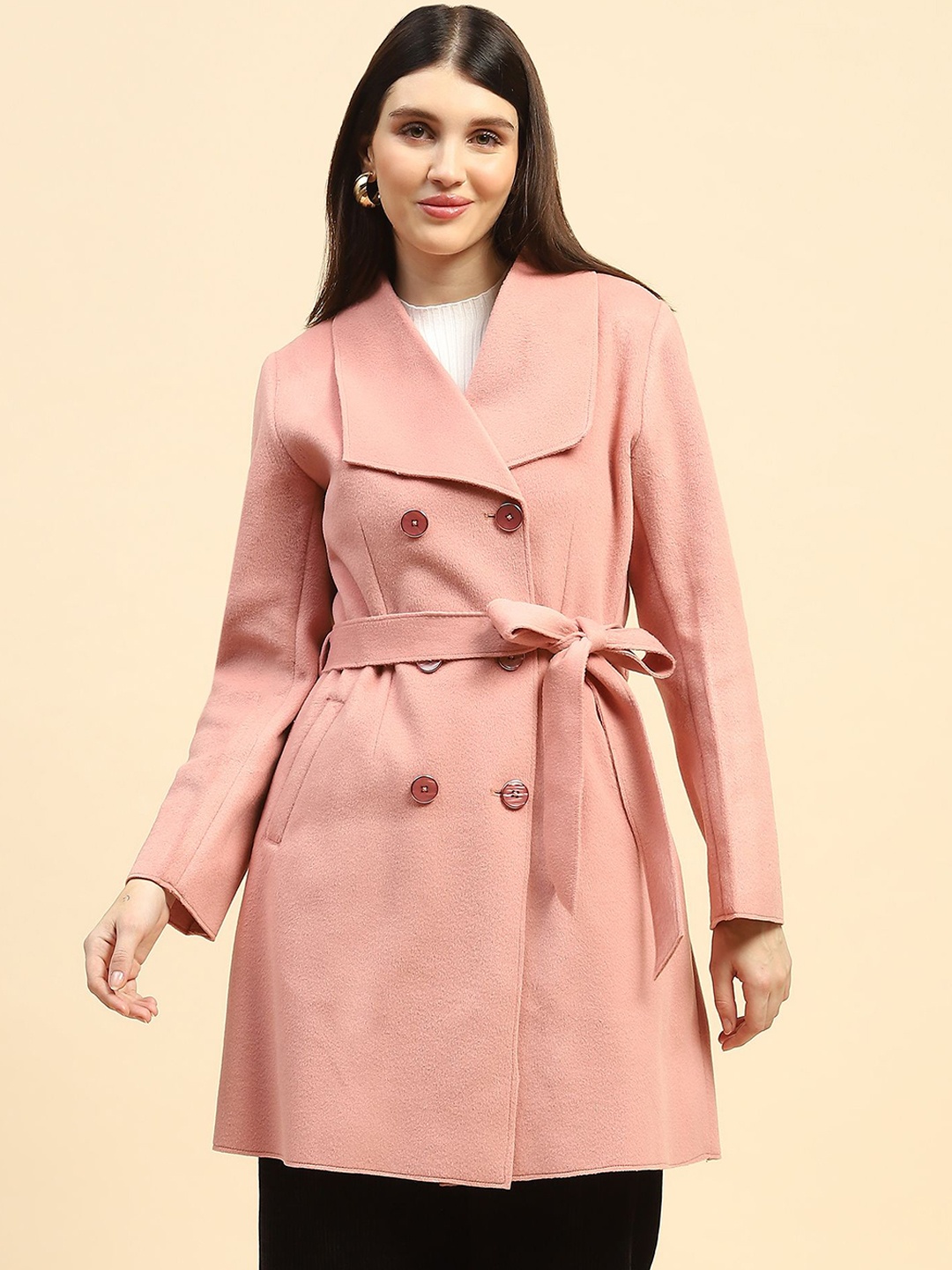 

Global Republic Knee Length Wrap Coat, Pink