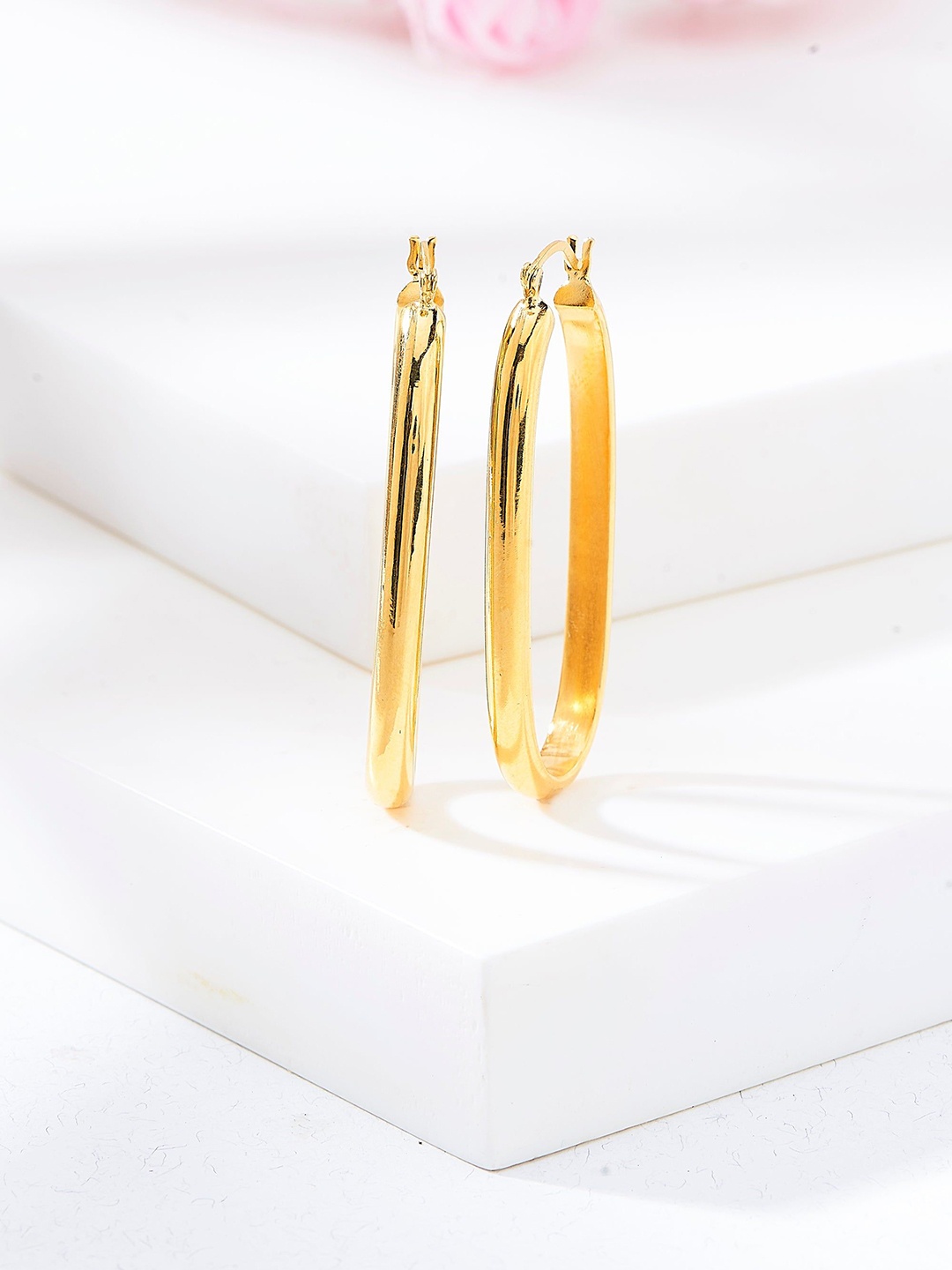 

Nipura 925 Sterling Silver Contemporary Hoop Earrings, Gold