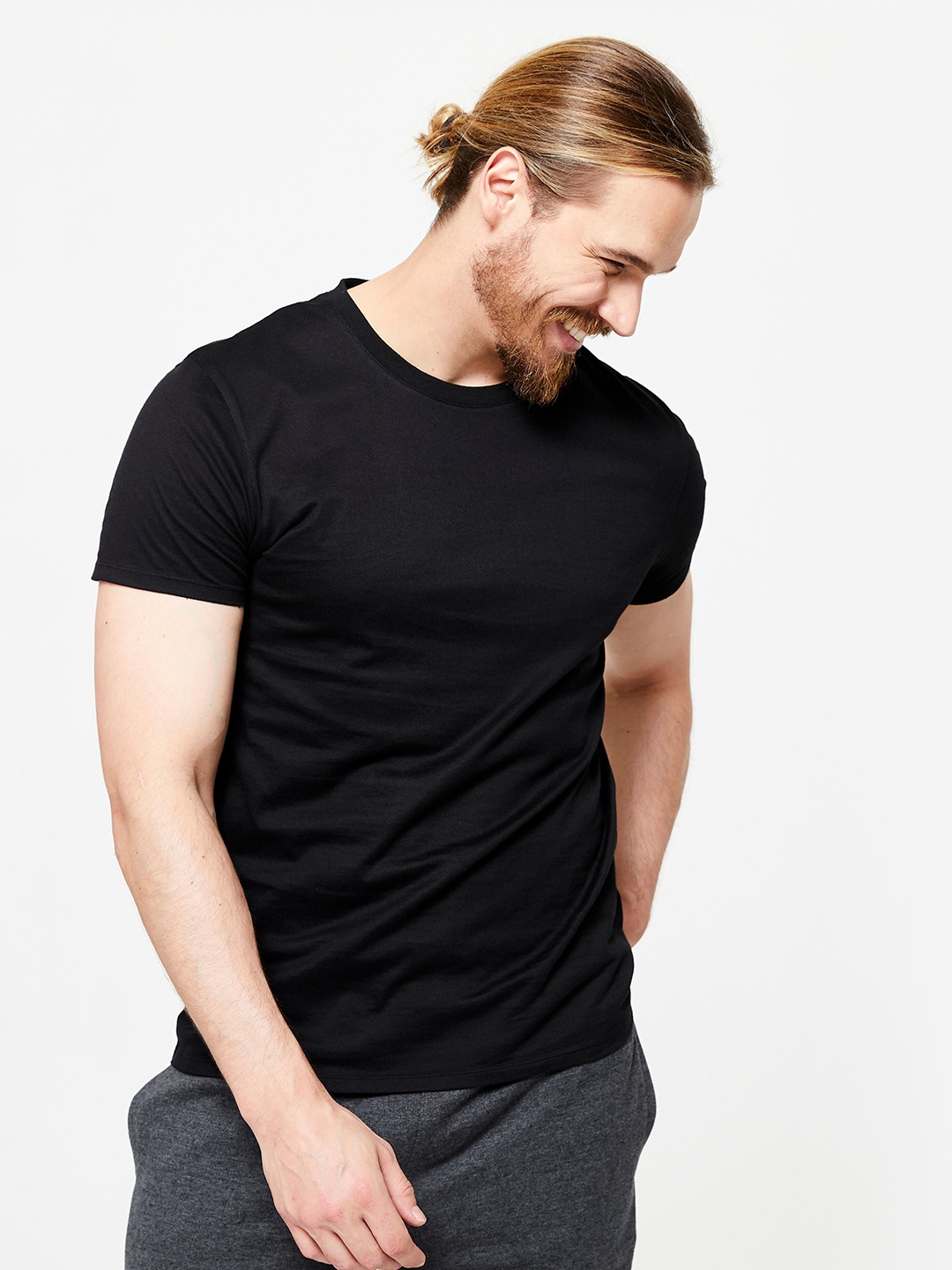 

Domyos By Decathlon Round Neck T-Shirt, Black