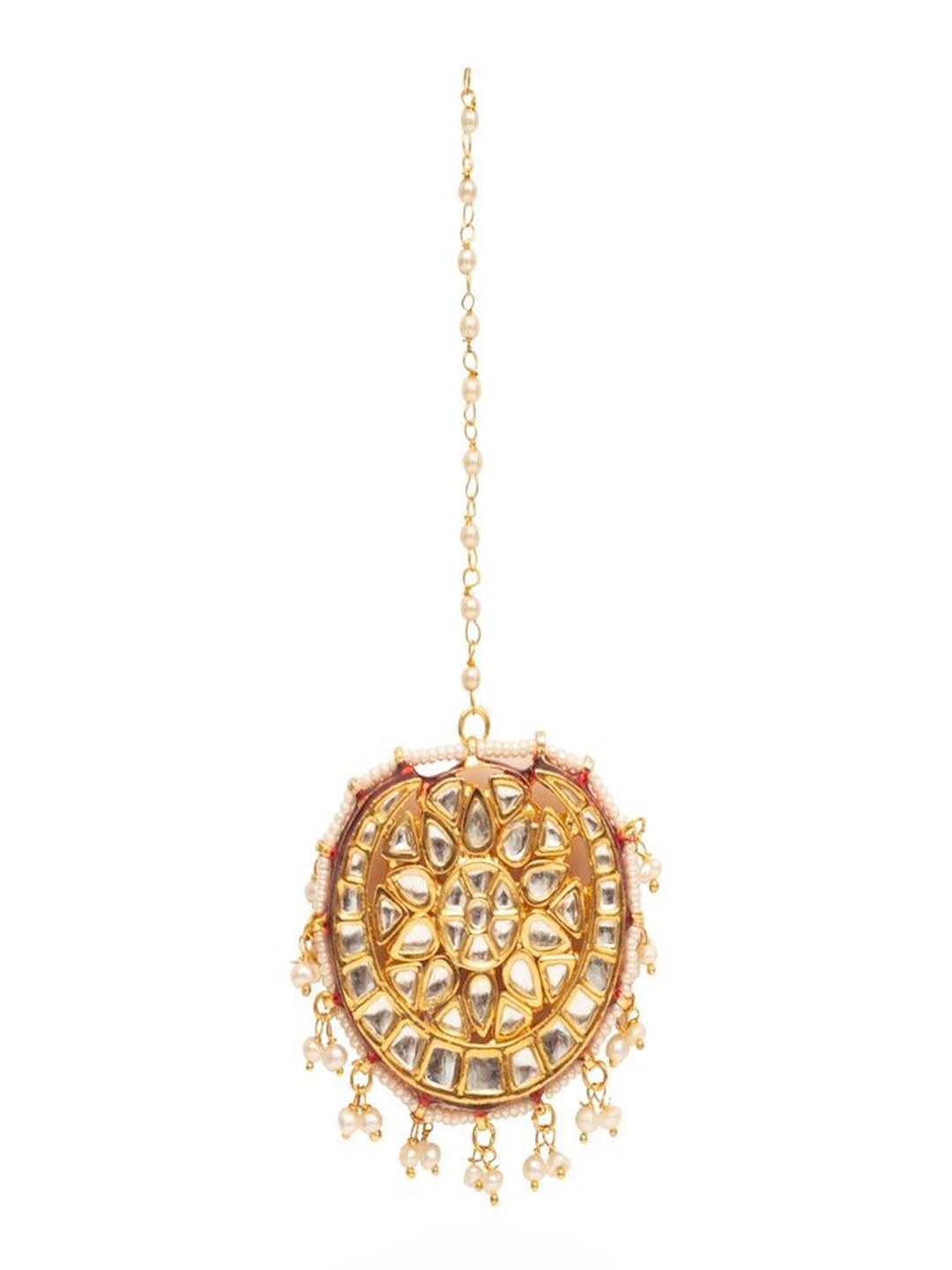 

Vivinia by Vidhi Gold-Plated Kundan Studded Maang Tikka Head Jewellery