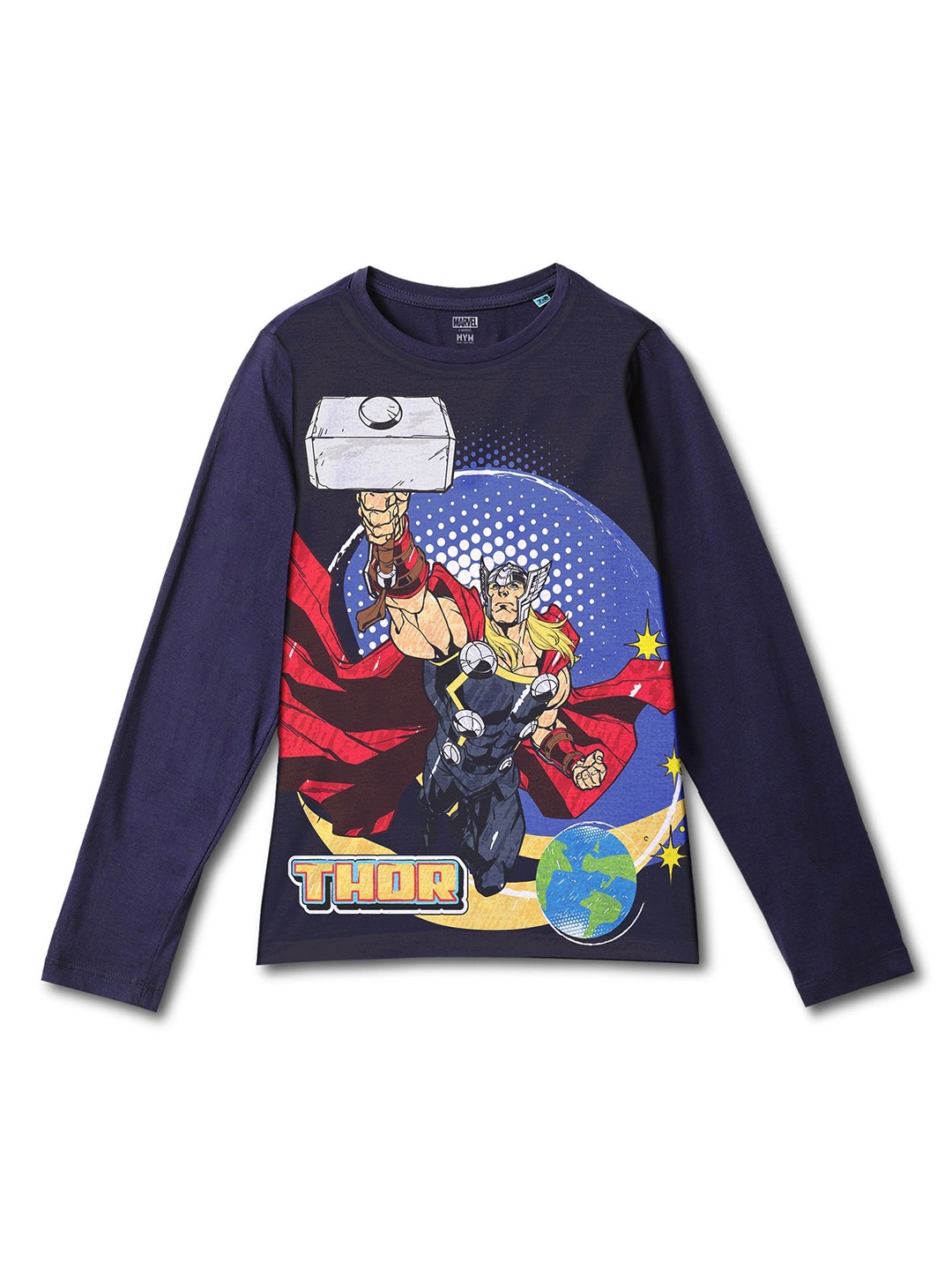 

Wear Your Mind Boys Avengers Printed Applique T-shirt, Blue