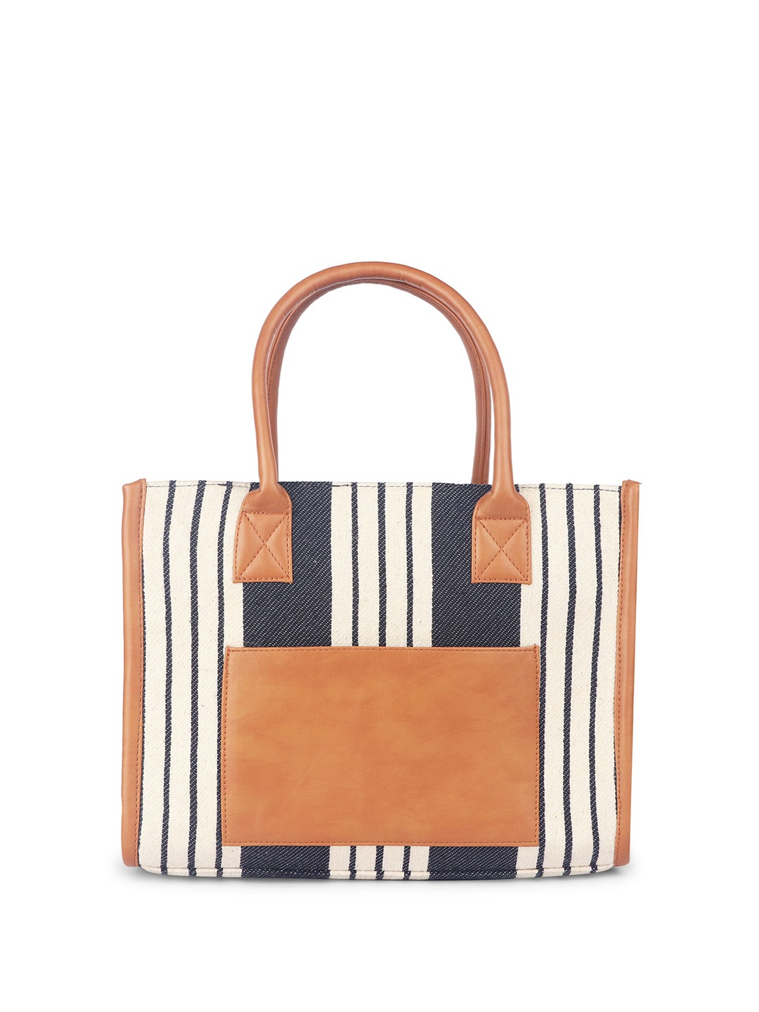 

Anouk Striped Shopper Handheld Bag with Tasselled, Mustard