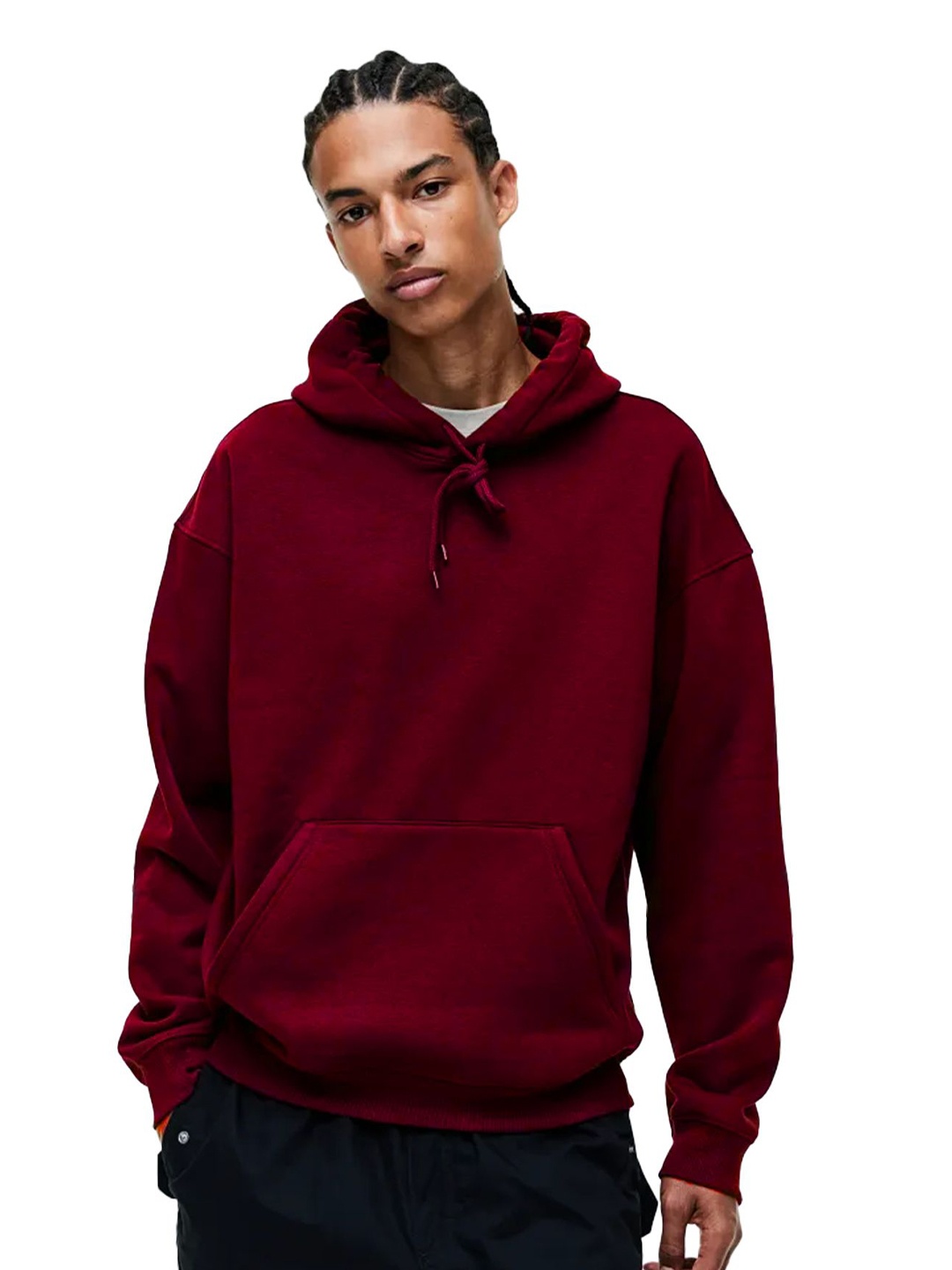 

SONIBROS Men Long Sleeves Hooded Sweatshirt, Maroon