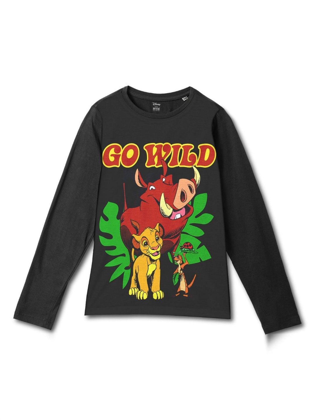 

Wear Your Mind Boys Lion King Printed Applique T-shirt, Black