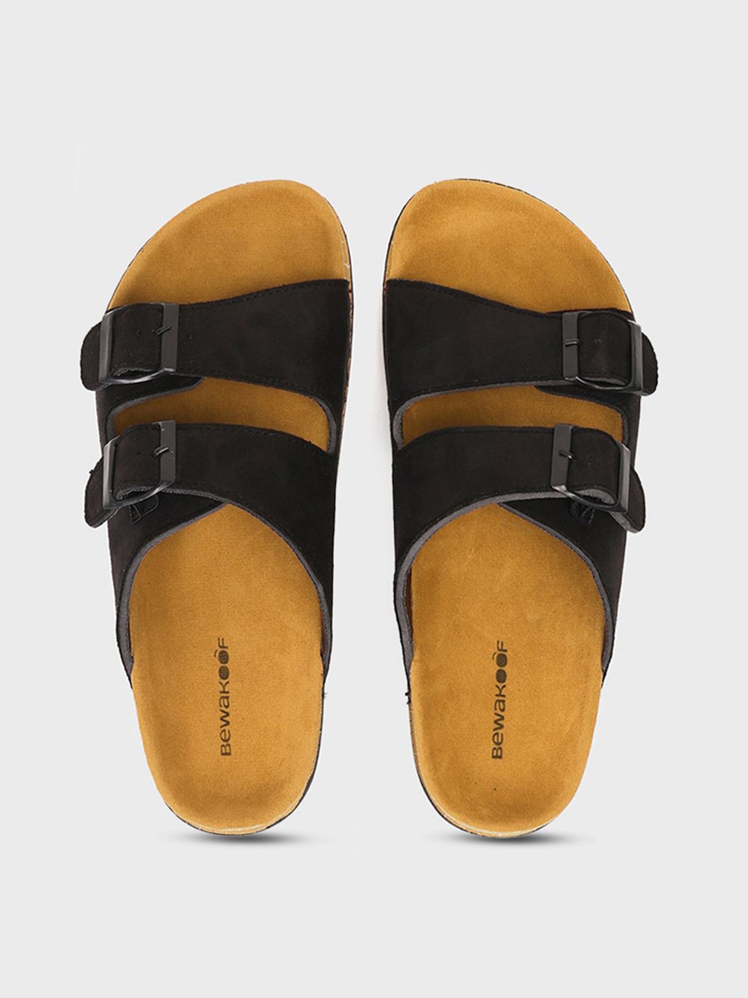 

Bewakoof Men PU Comfort Sandals, Black