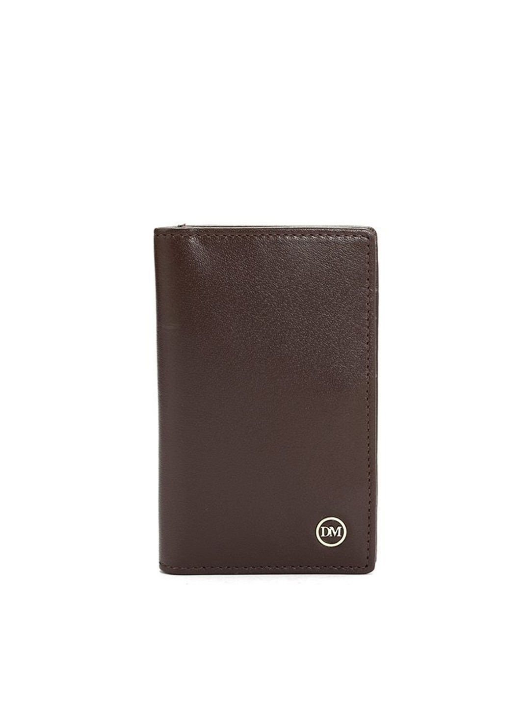 

Da Milano Unisex Textured Leather Card Holder, Brown