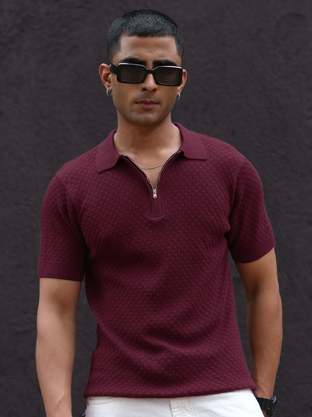 

Powerlook Men Polo Collar T-shirt, Red