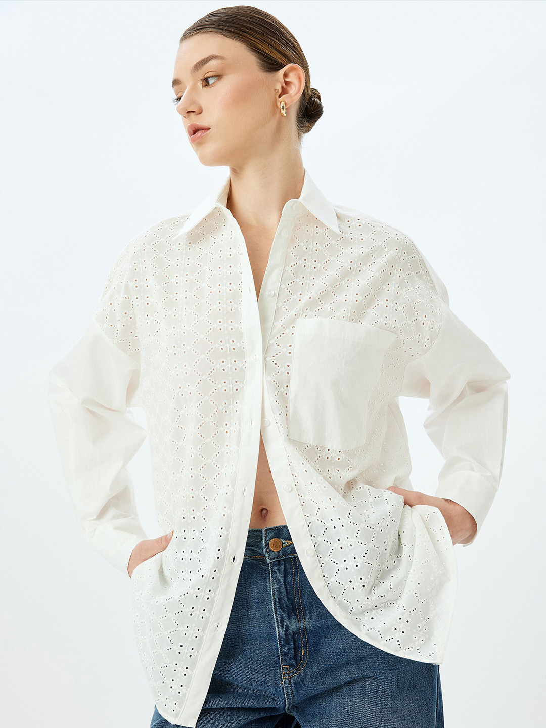 

Koton Women Floral Opaque Printed Casual Shirt, White