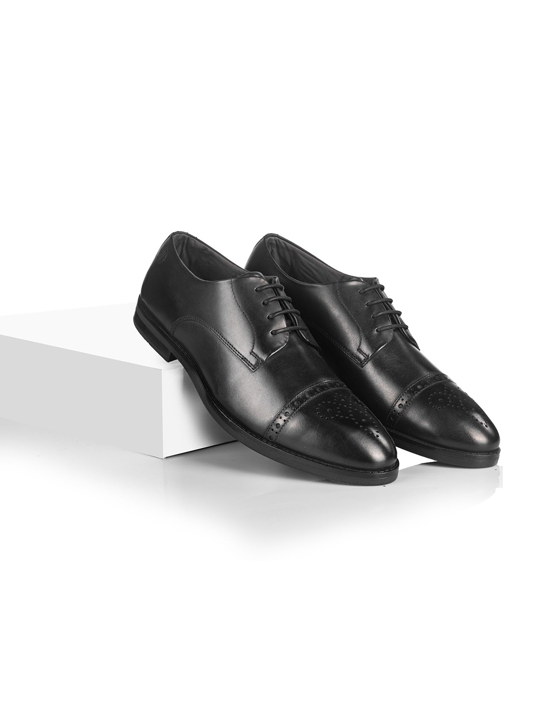 

LA MARCA Men Lace-Ups Leather Formal Derbys, Black