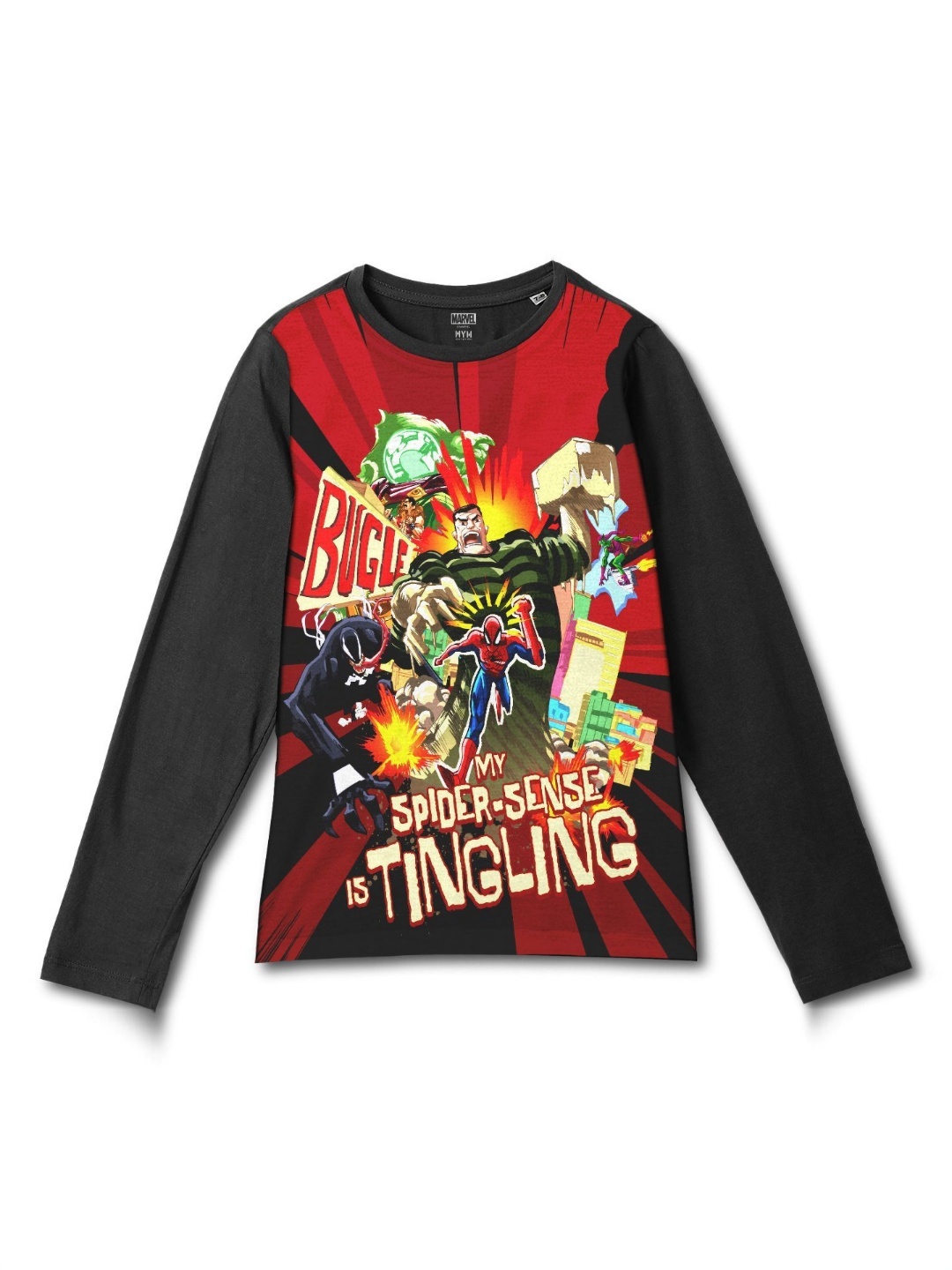 

Wear Your Mind Boys Avengers Printed T-shirt, Black