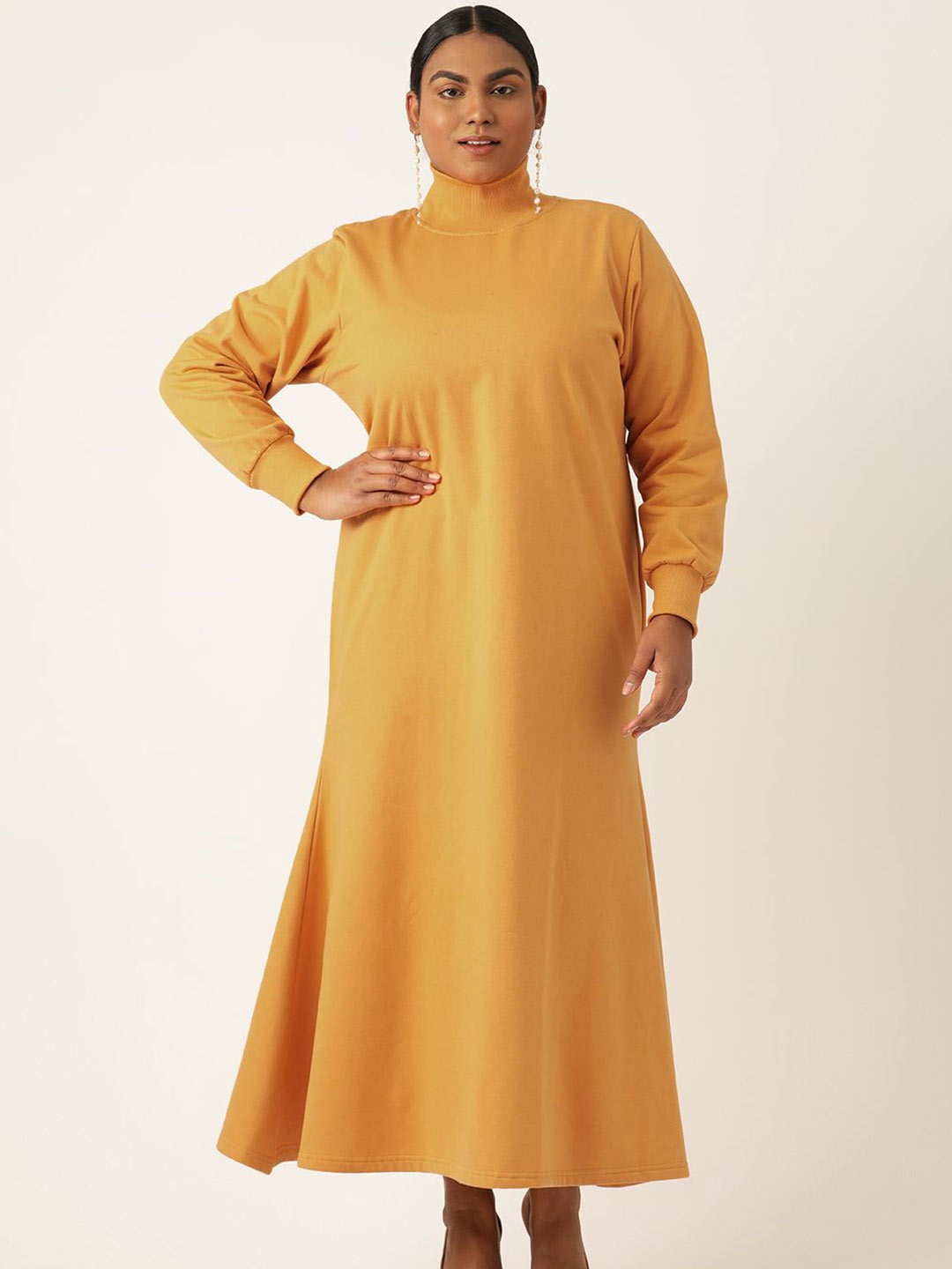 

theRebelinme Bishop Sleeve A-Line Maxi Dress, Yellow