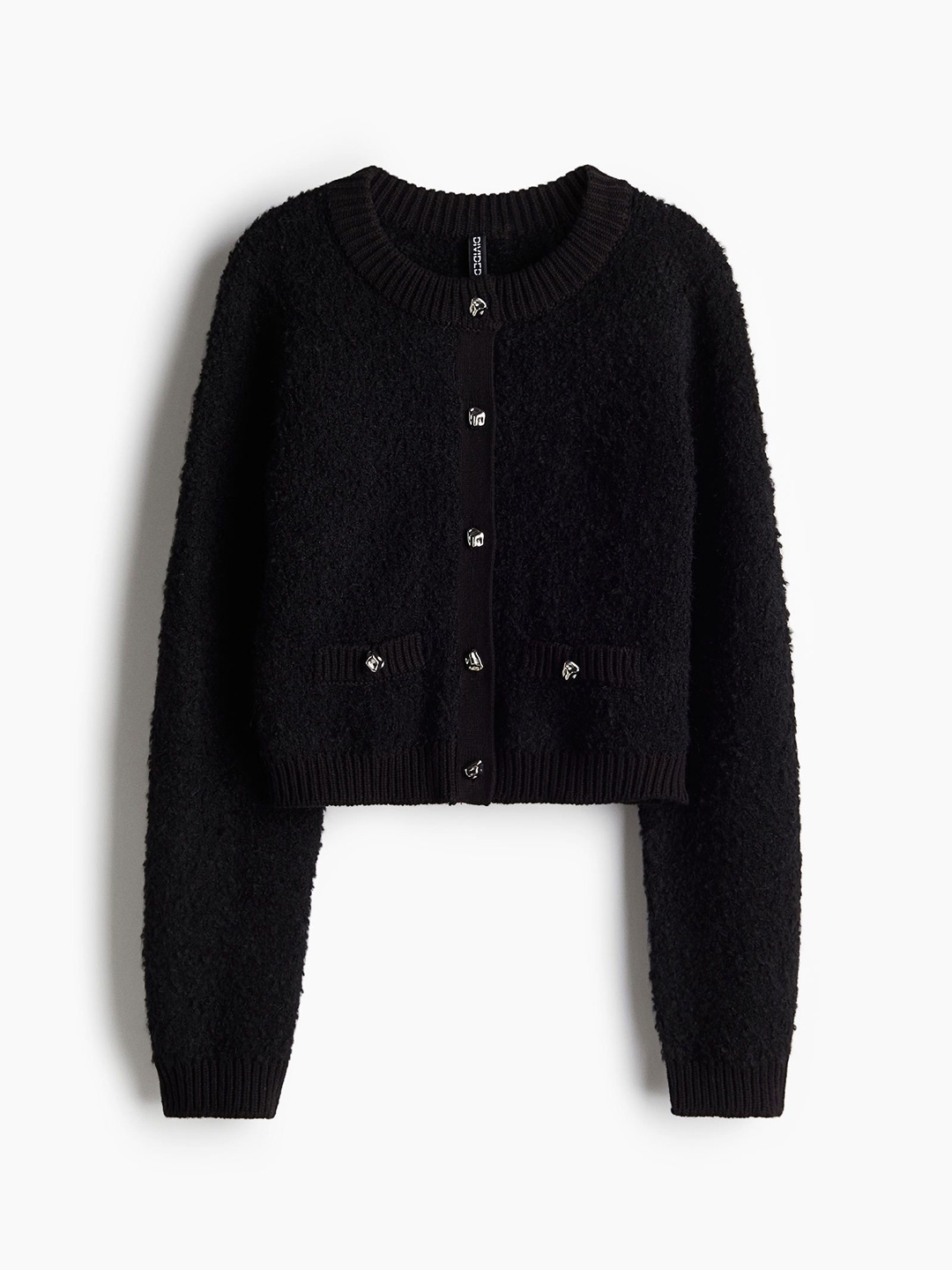 

H&M Boucl-Knit Cardigan, Black